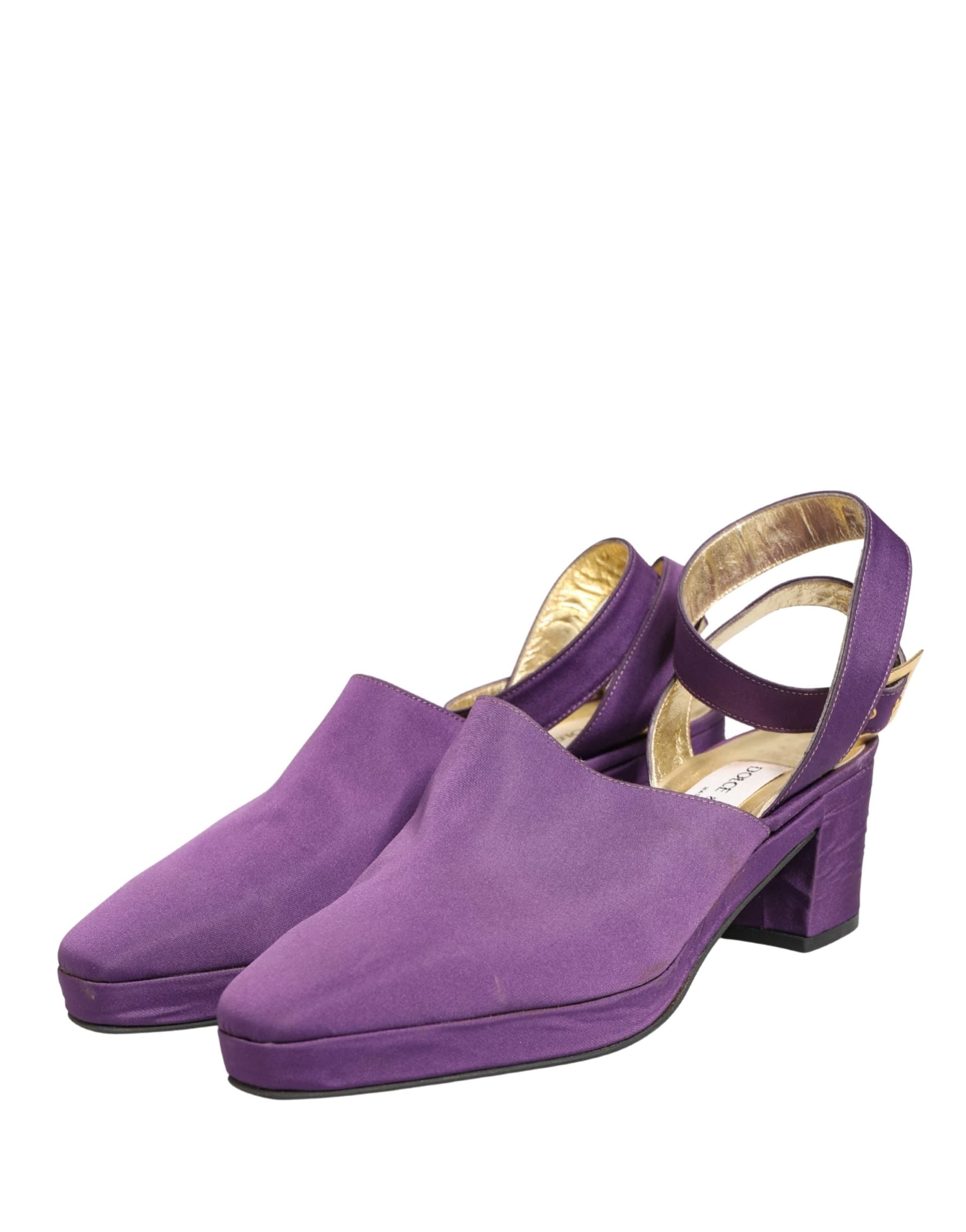 Dolce & Gabbana Purple Suede Sandals Shoes - 3