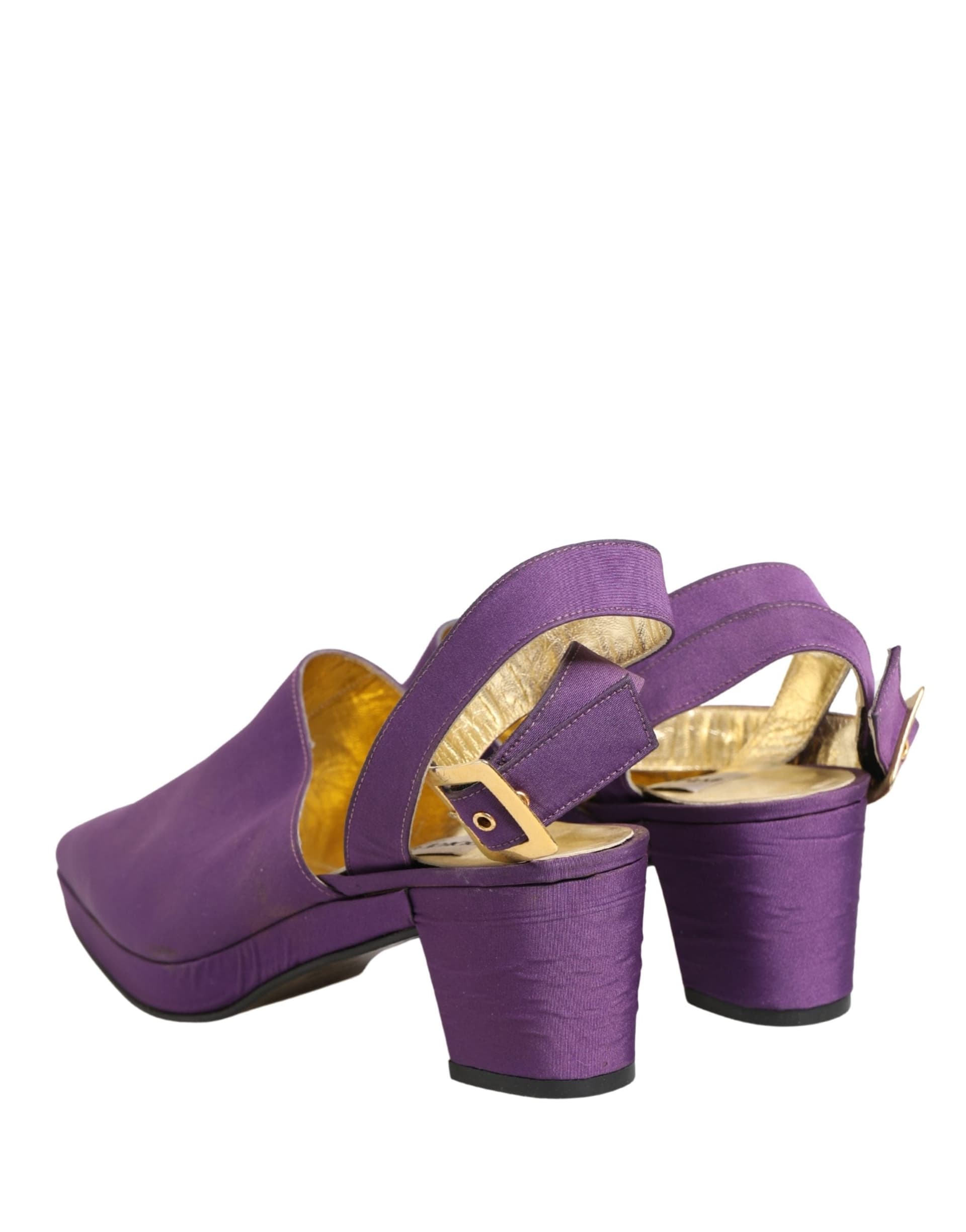 Dolce & Gabbana Purple Suede Sandals Shoes - 4