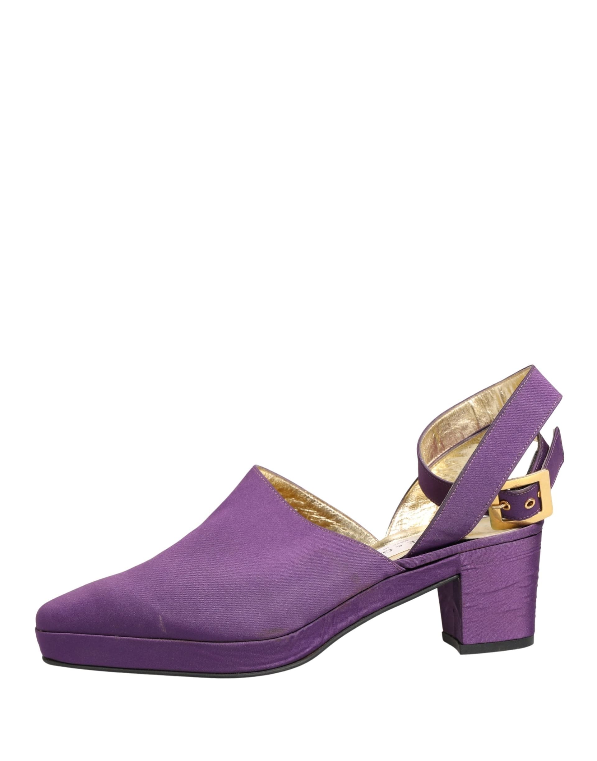 Dolce & Gabbana Purple Suede Sandals Shoes - 5