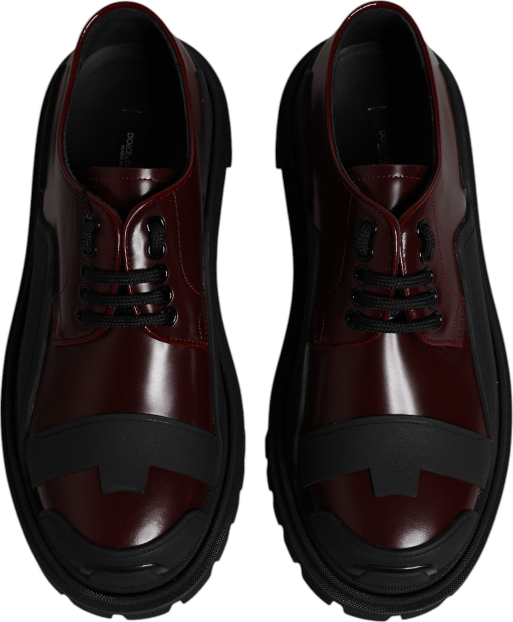 Dolce & Gabbana Red Leather Lace Up Trekking Dress Shoes - 2