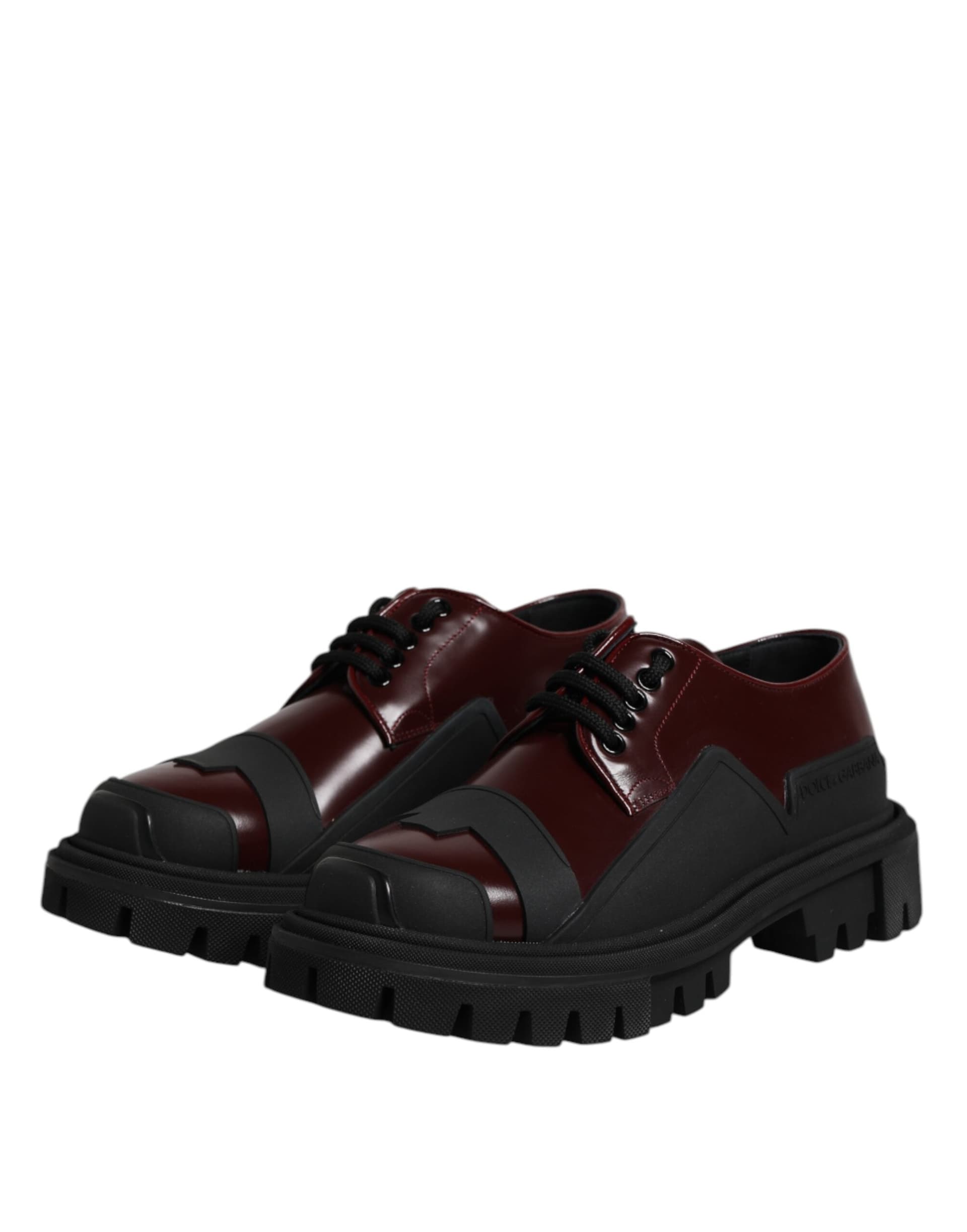 Dolce & Gabbana Red Leather Lace Up Trekking Dress Shoes - 3