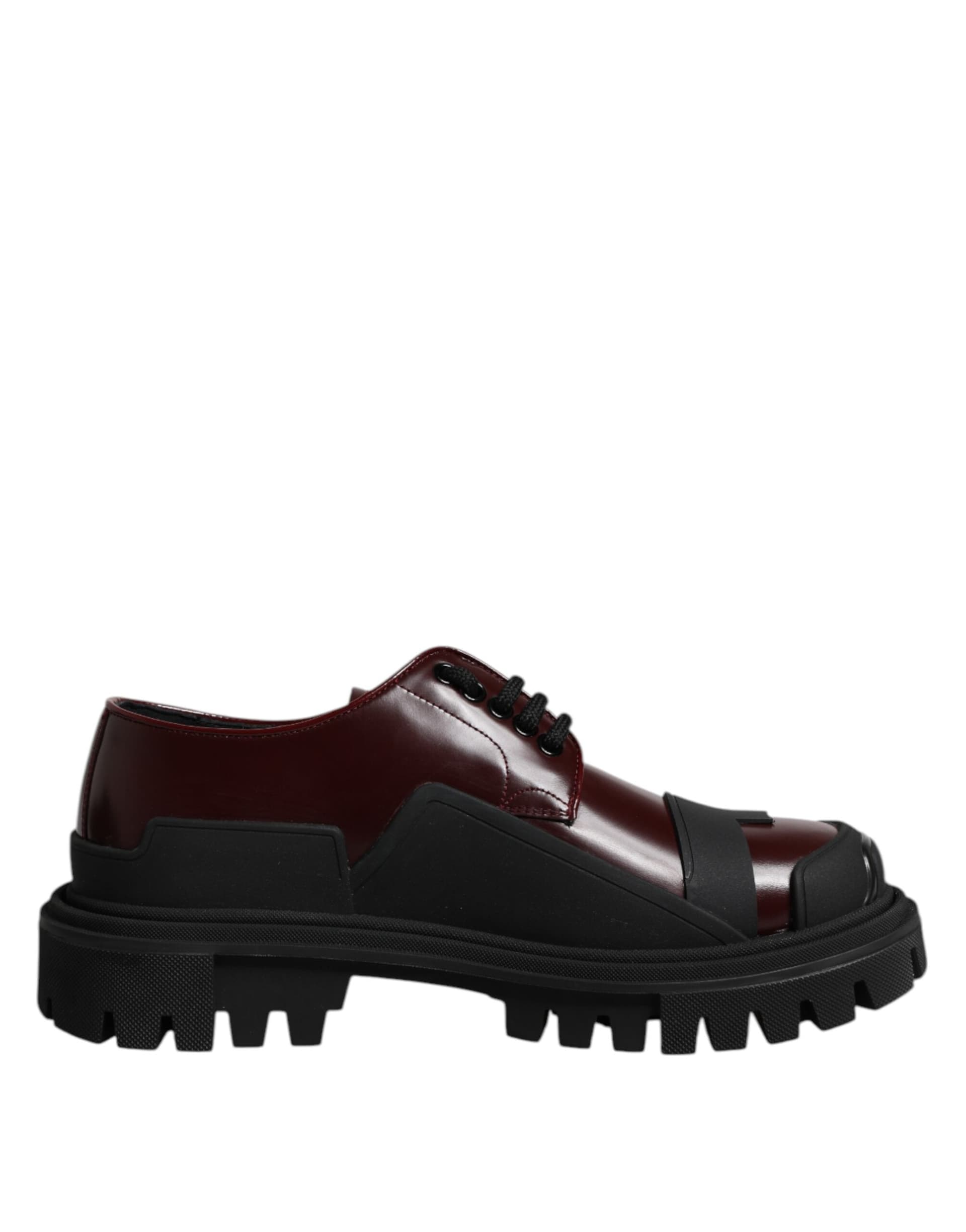 Dolce & Gabbana Red Leather Lace Up Trekking Dress Shoes - 7
