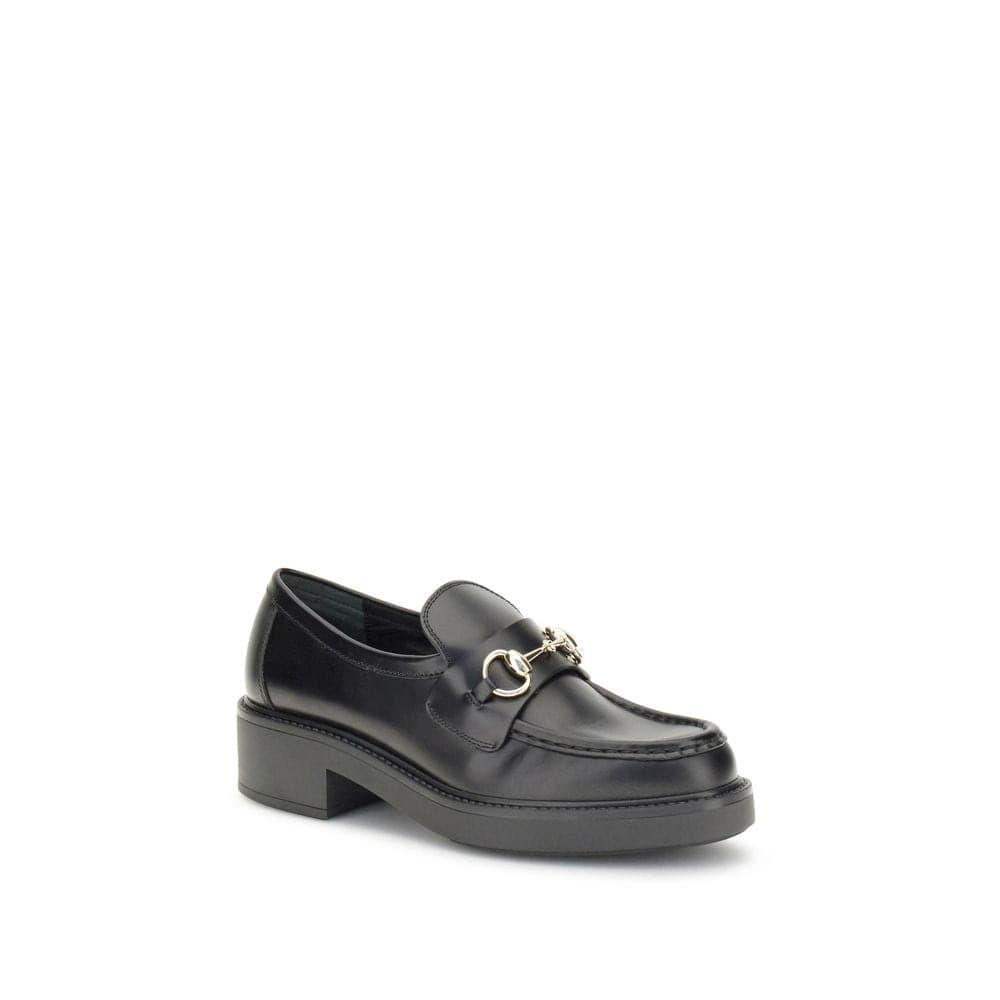 Gucci Black Calf Leather Bos Taurus Slip-On Loafers - 2