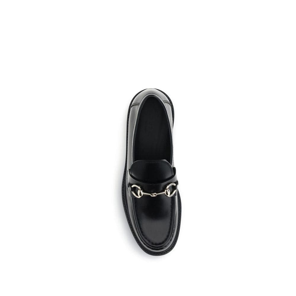 Gucci Black Calf Leather Bos Taurus Slip-On Loafers - 4