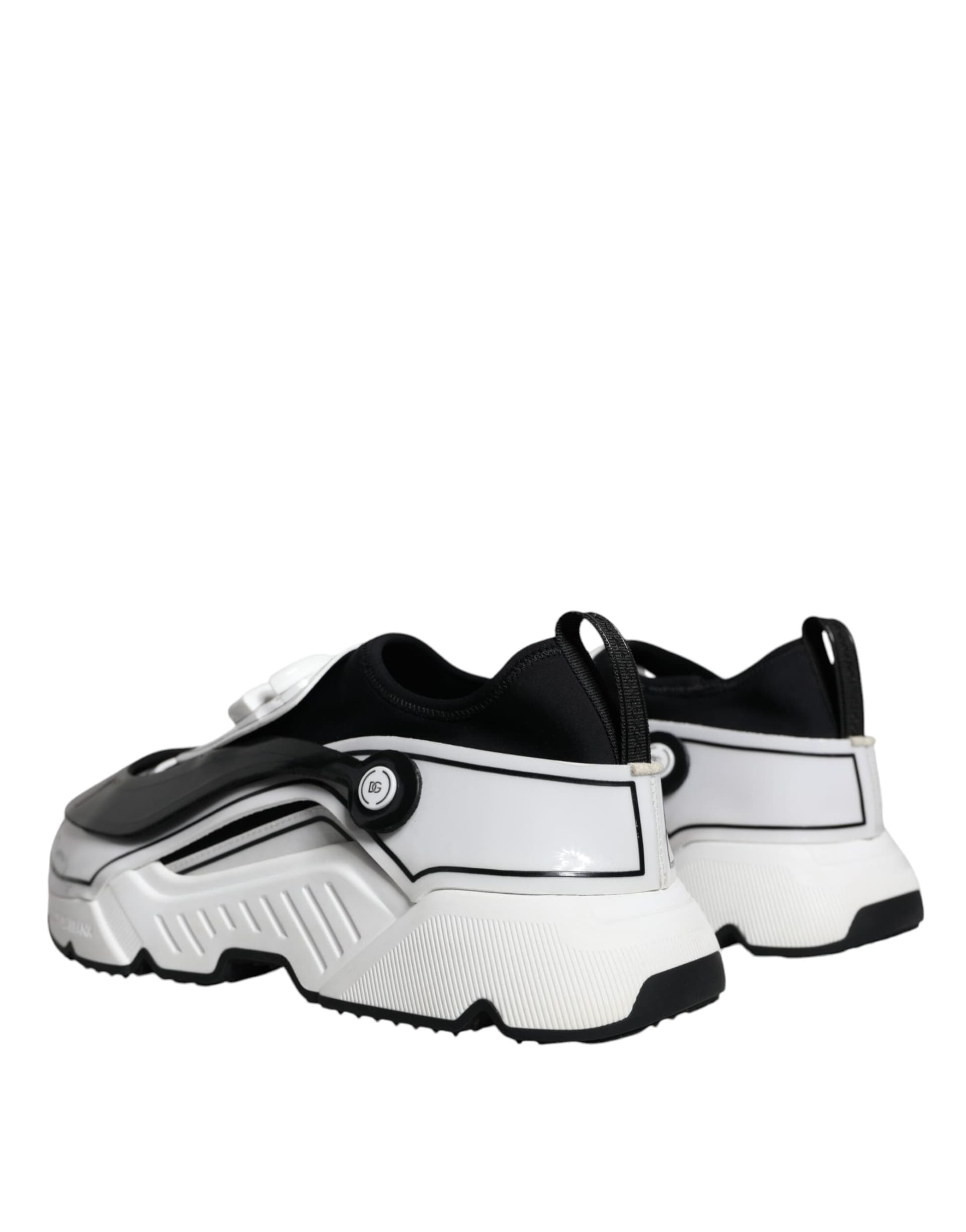 Dolce & Gabbana White Black Logo Plaque Daymaster Sneakers Shoes - 3
