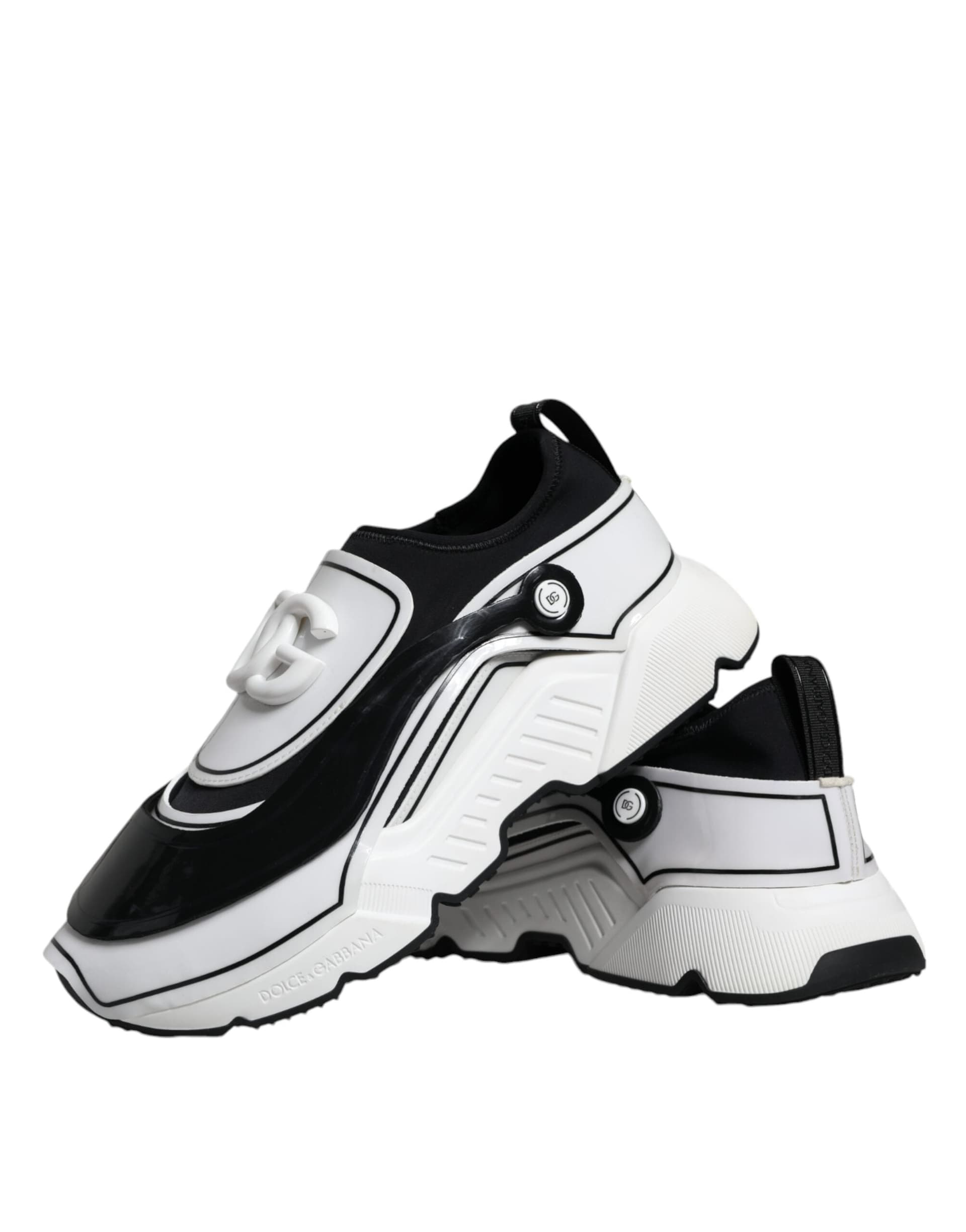 Dolce & Gabbana White Black Logo Plaque Daymaster Sneakers Shoes - 6