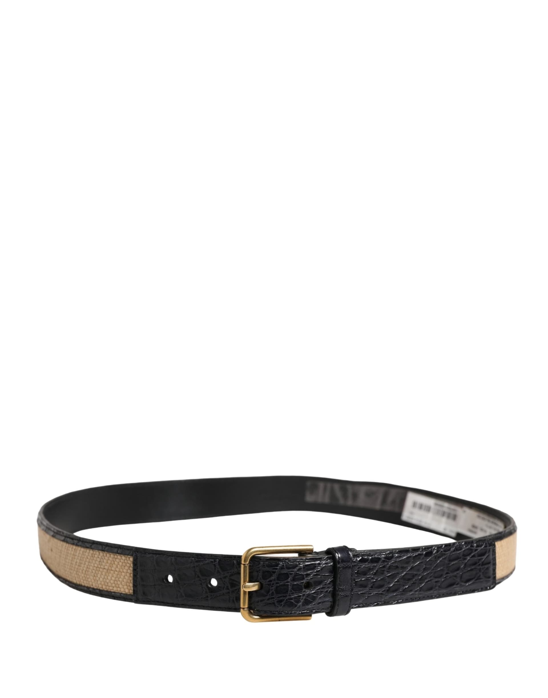 Dolce & Gabbana Men Beige Braided Leather Metal Buckle Belt - 3