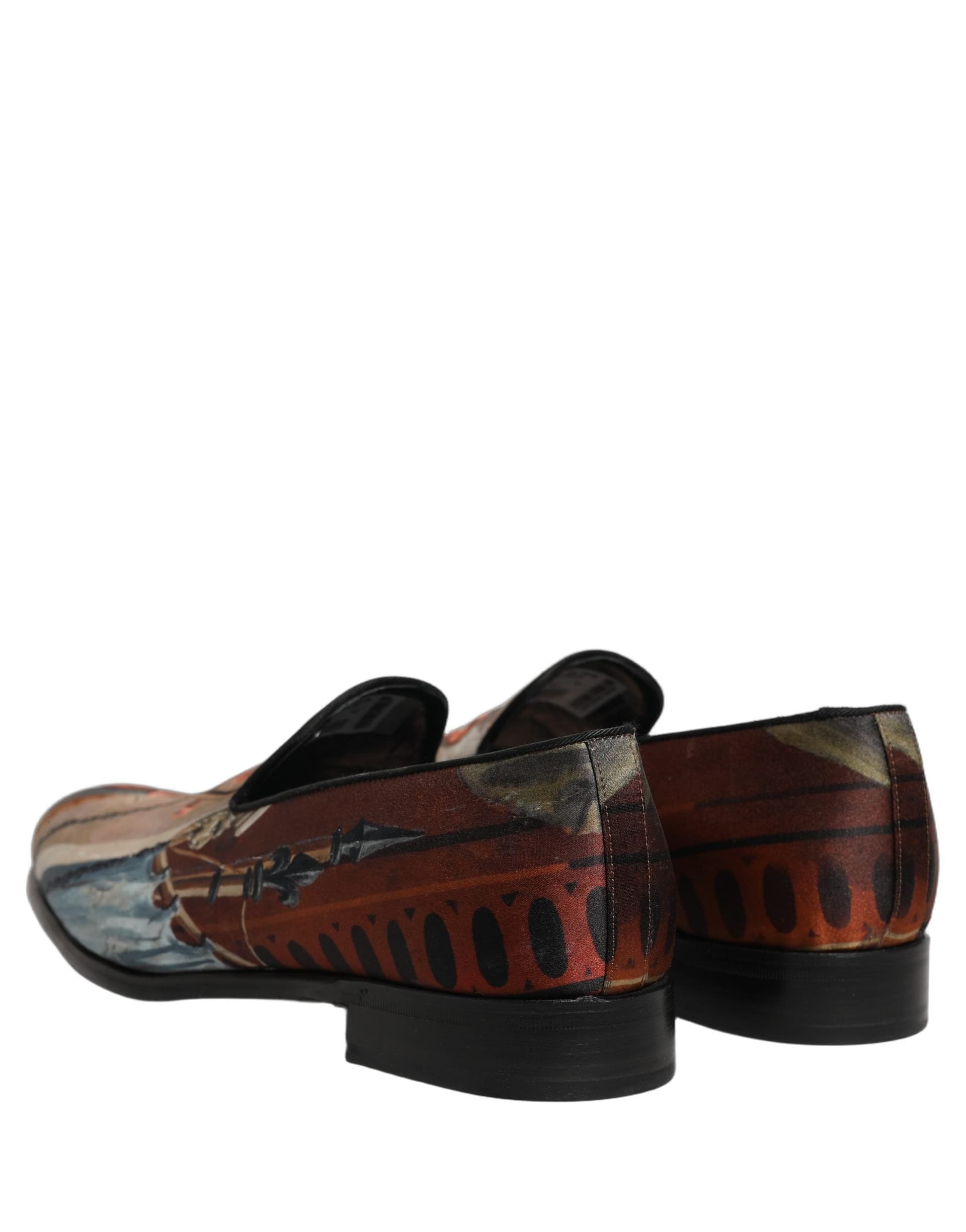 Dolce & Gabbana Multicolor Lion Print Slip On Loafers Shoes - 5