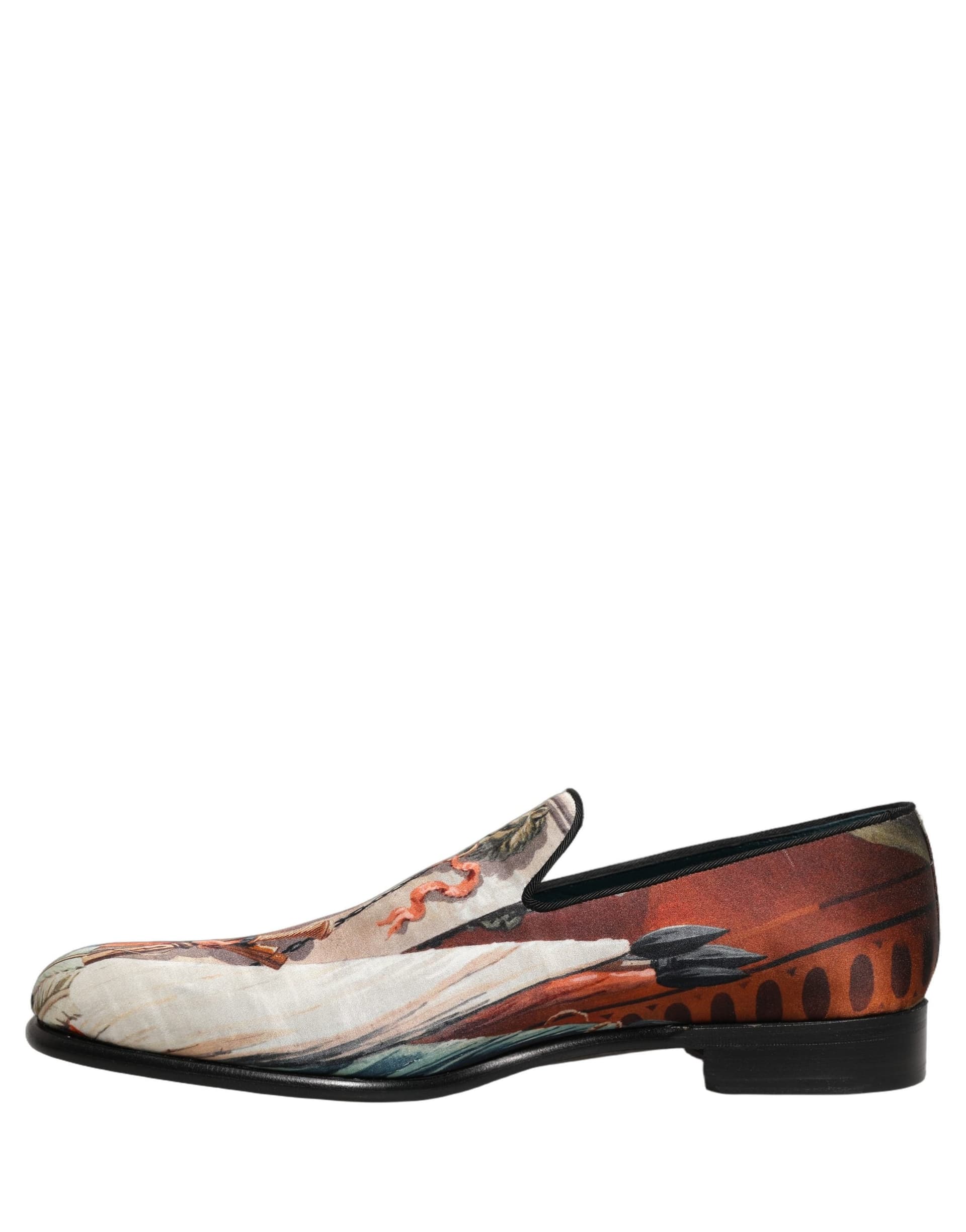 Dolce & Gabbana Multicolor Lion Print Slip On Loafers Shoes - 6