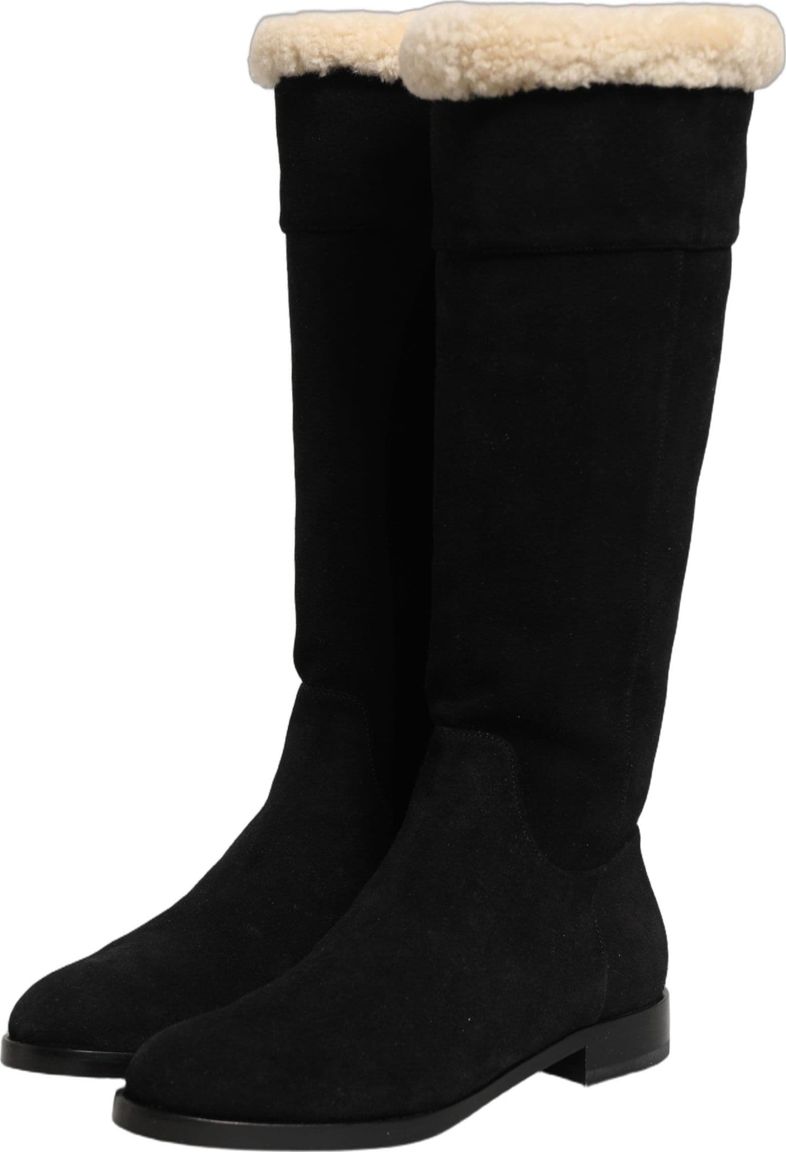 Dolce & Gabbana Black Suede Leather Knee High Boots Shoes - 3