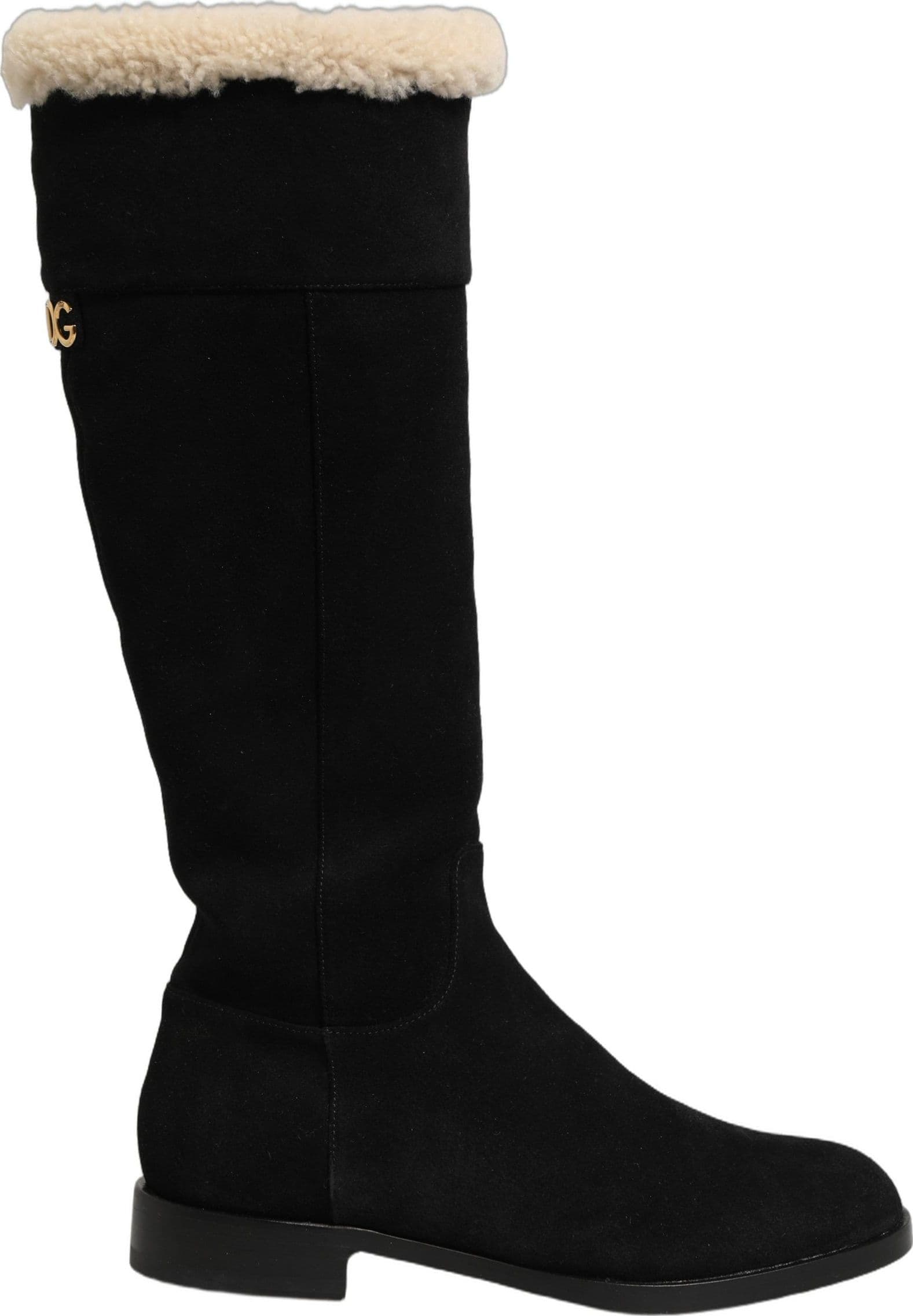 Dolce & Gabbana Black Suede Leather Knee High Boots Shoes - 4
