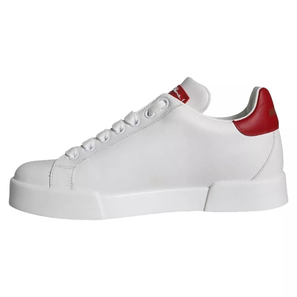 Dolce & Gabbana White Patch Calfskin Nappa Portofino Sneakers Shoes - 6