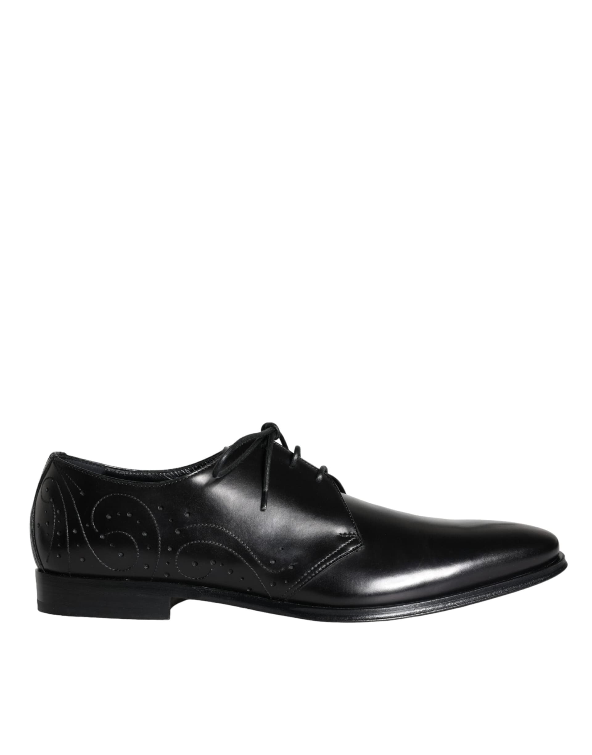 Dolce & Gabbana Black Calfskin Leather Derby Men Dress Shoes - 4