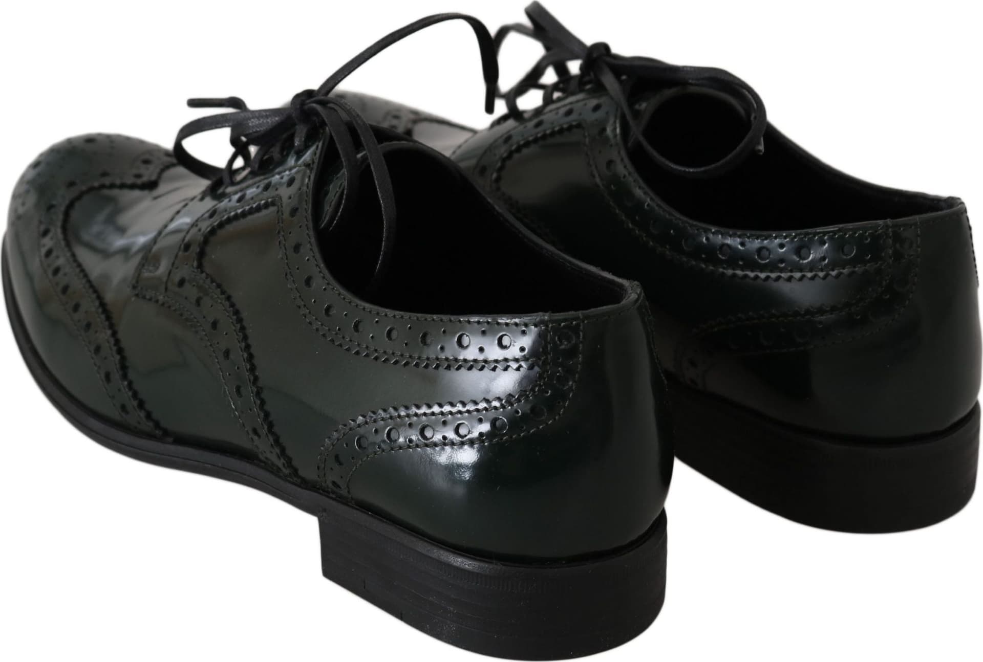 Dolce & Gabbana Green Leather Broque Oxford Wingtip Shoes - 5