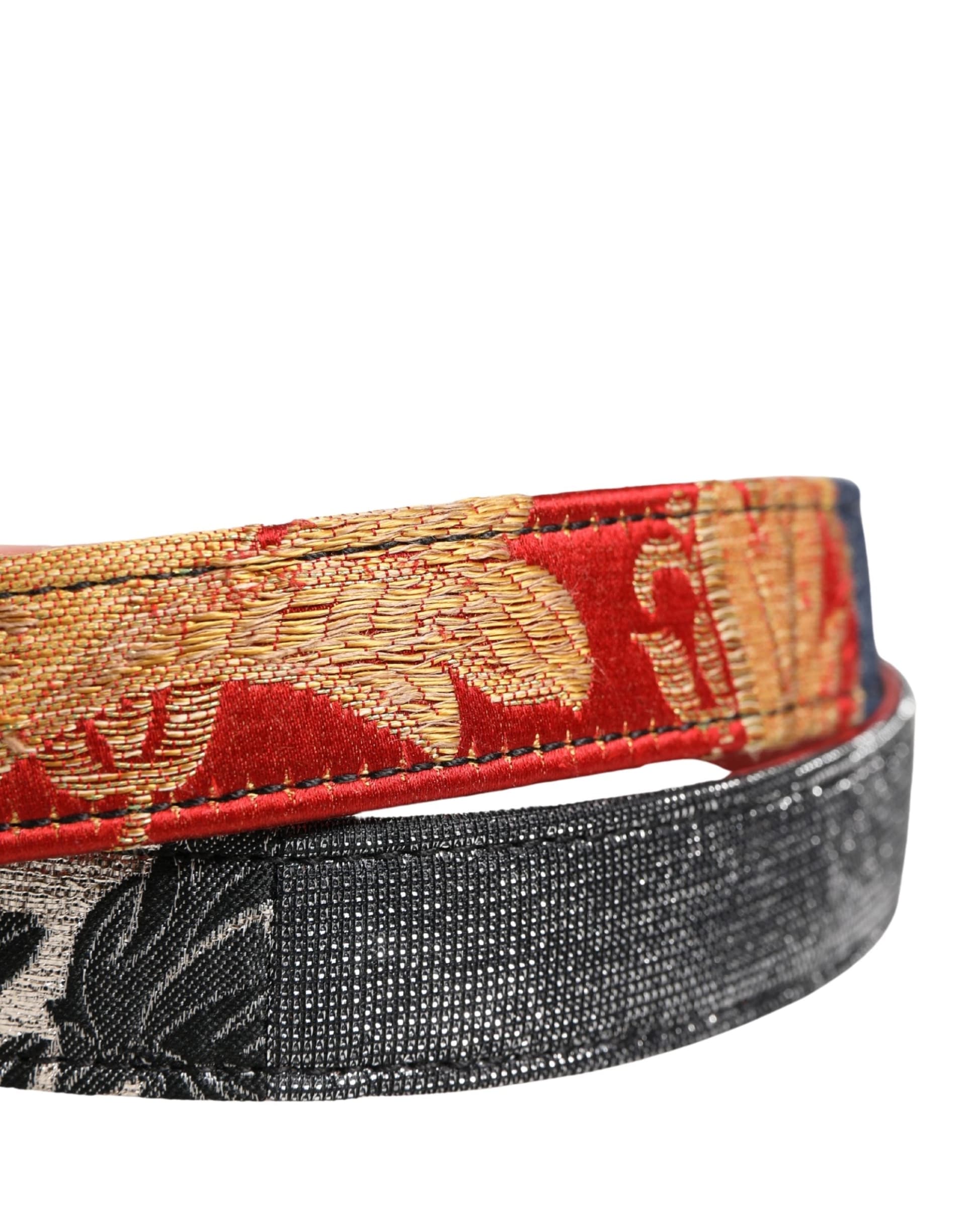Dolce & Gabbana Multicolor Floral Jacquard Metal Buckle Belt - 5