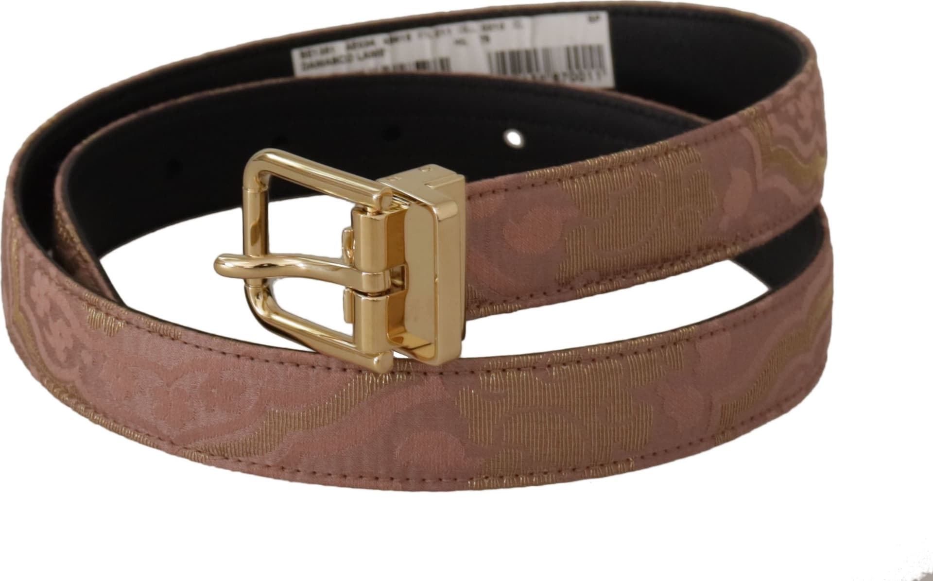 Dolce & Gabbana Rose Gold Leather Logo Engraved Metal Buckle Belt - 2