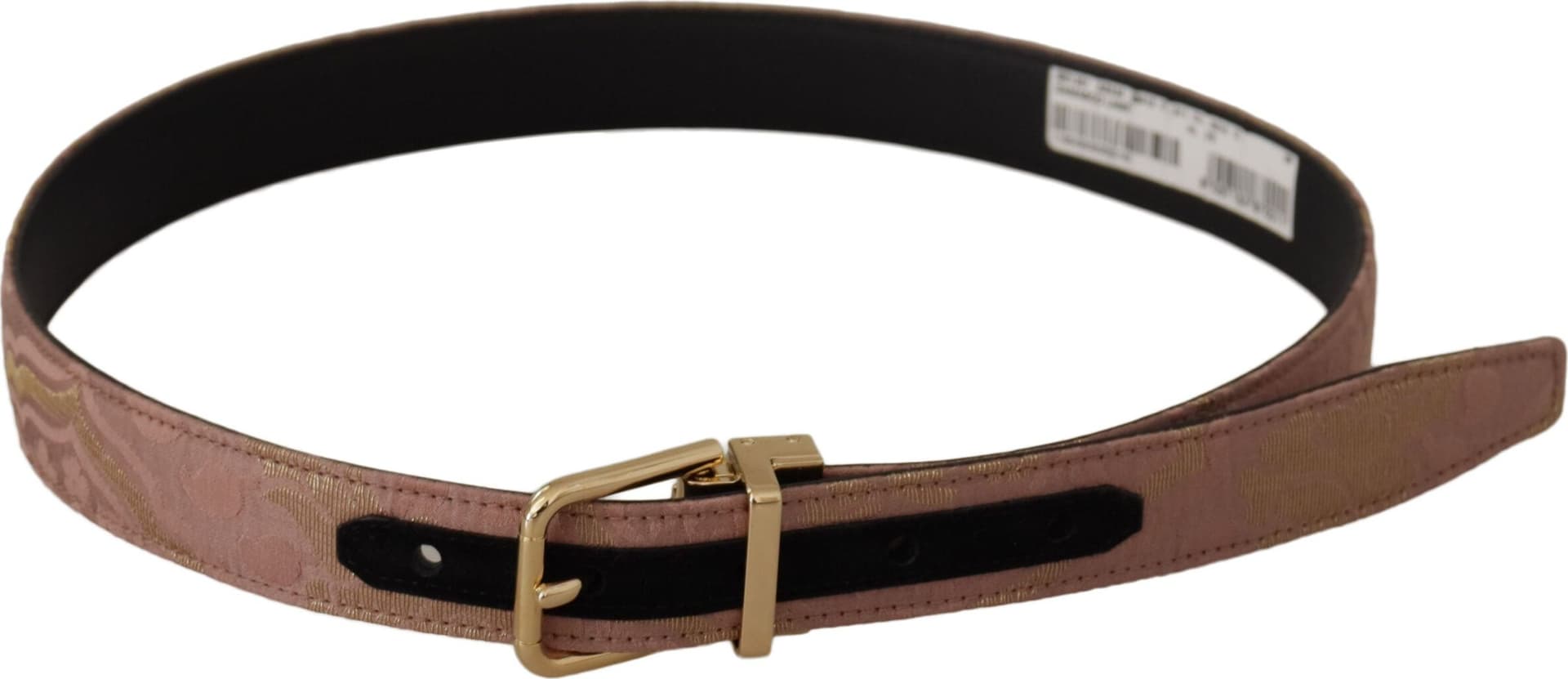 Dolce & Gabbana Rose Gold Leather Logo Engraved Metal Buckle Belt - 3