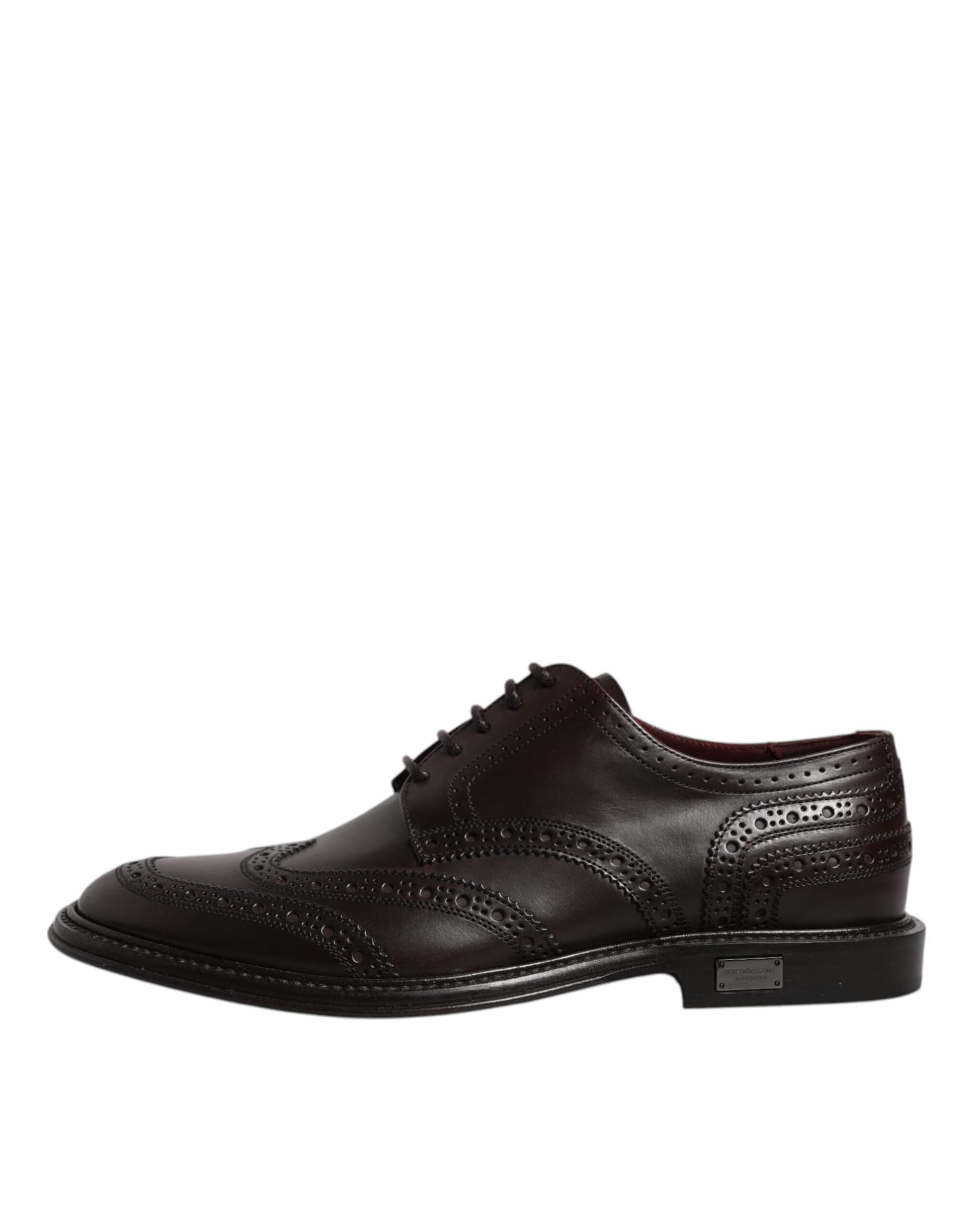 Dolce & Gabbana Brown Leather Derby Wingtip Lace Up Formal Dress Shoes - 5