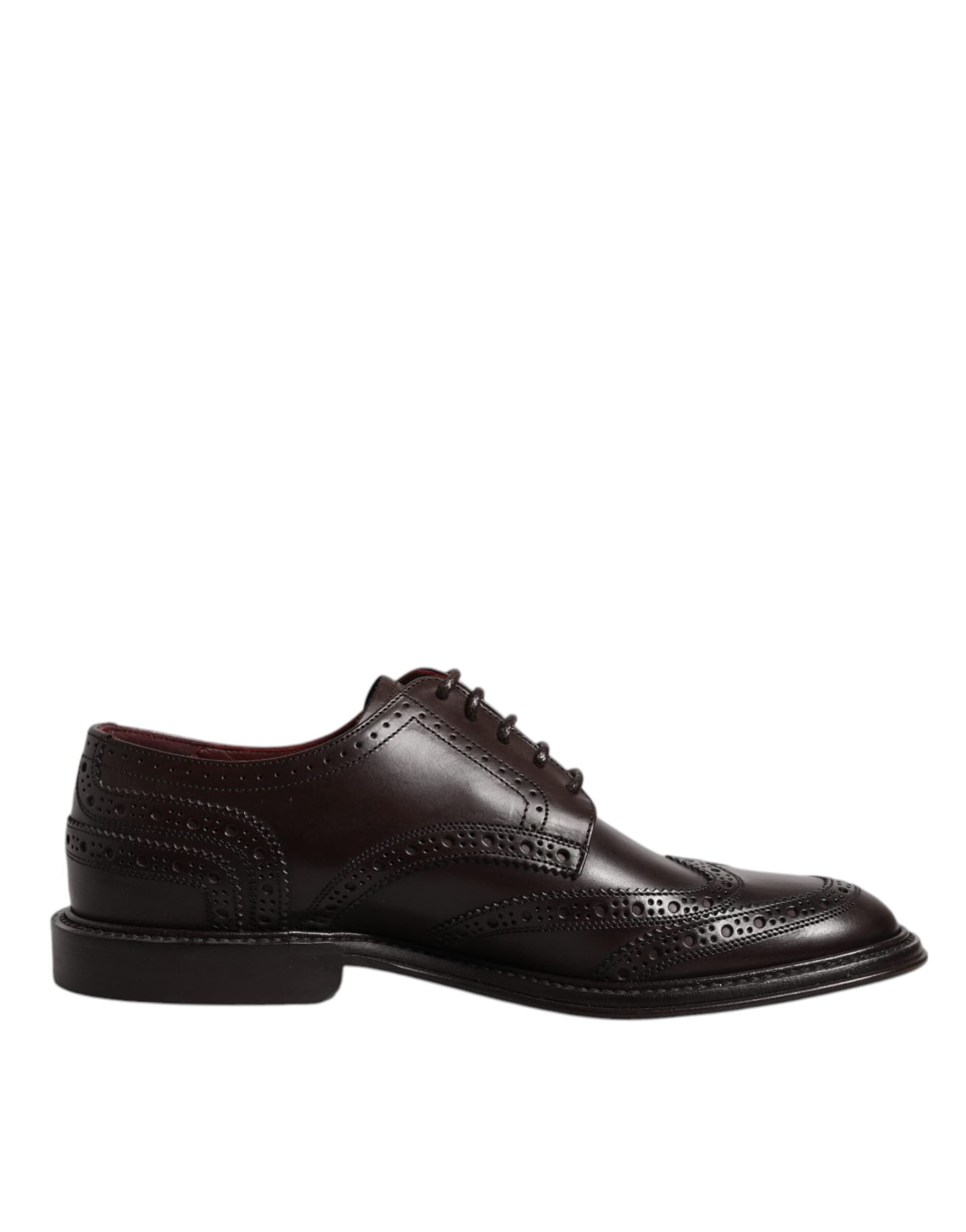 Dolce & Gabbana Brown Leather Derby Wingtip Lace Up Formal Dress Shoes - 6
