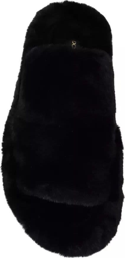 Dolce & Gabbana Black Polyester Faux Fur Mens Flats Sandals Shoes - 2
