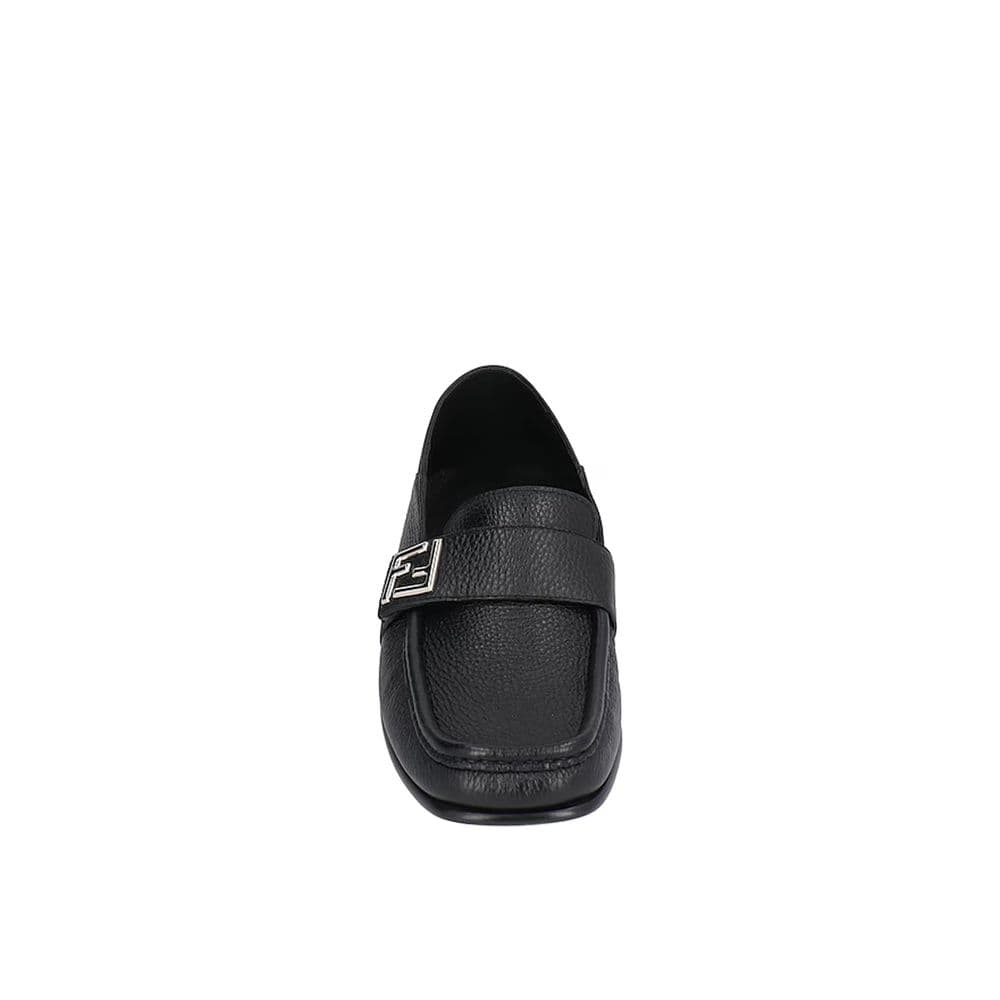 Fendi Black Calfskin Slip-On Loafers - 4