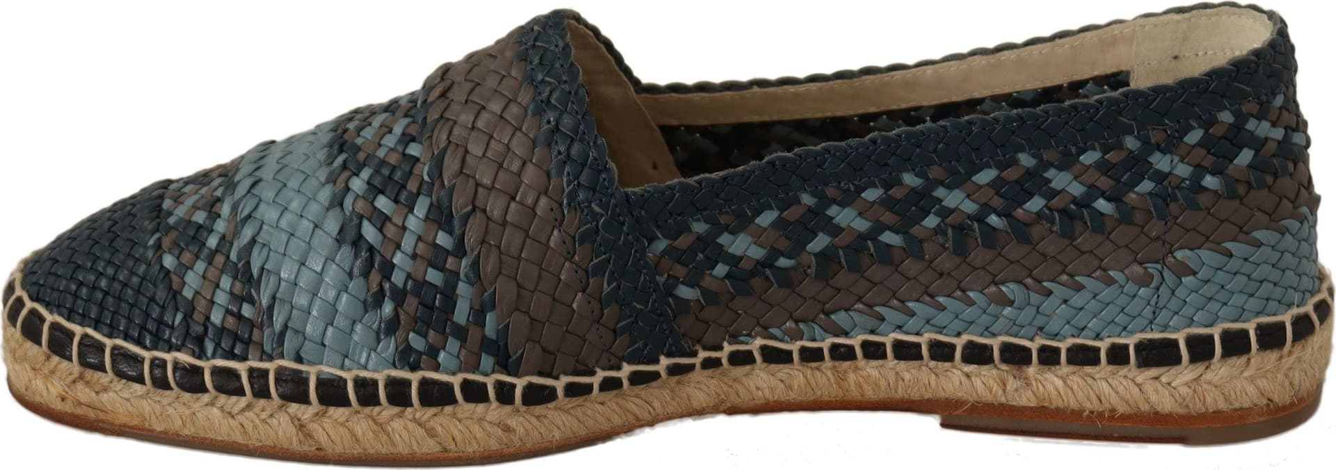 Dolce & Gabbana Blue Gray Slip On Buffalo Espadrille Shoes - 2