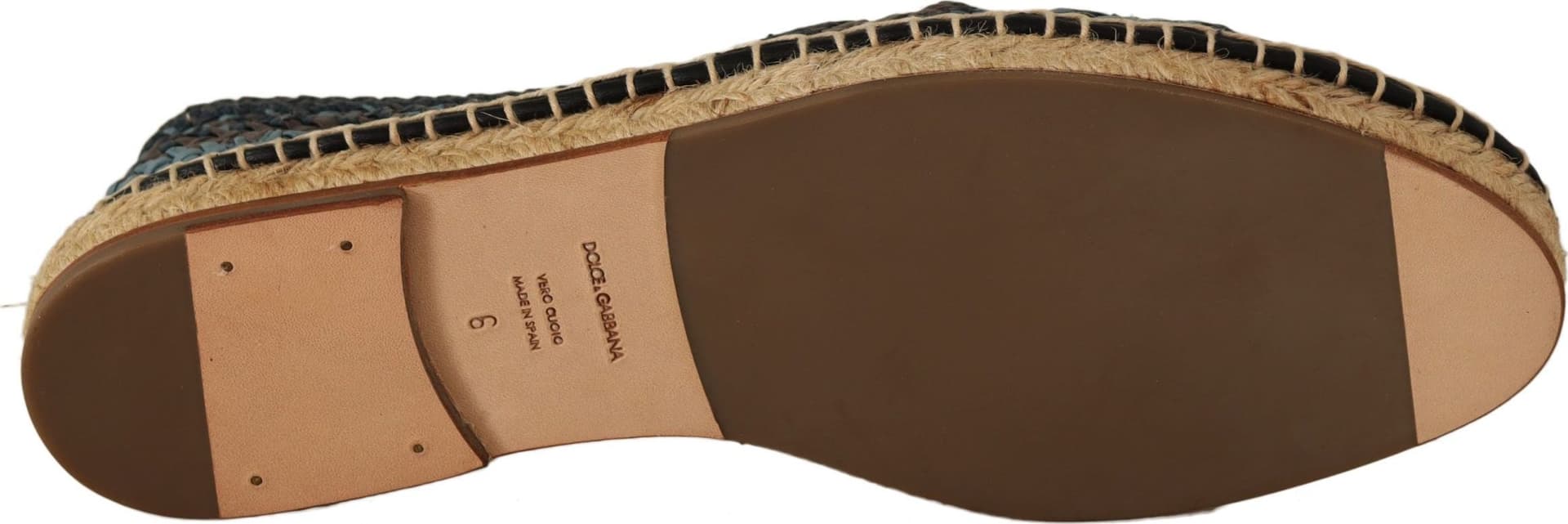 Dolce & Gabbana Blue Gray Slip On Buffalo Espadrille Shoes - 3
