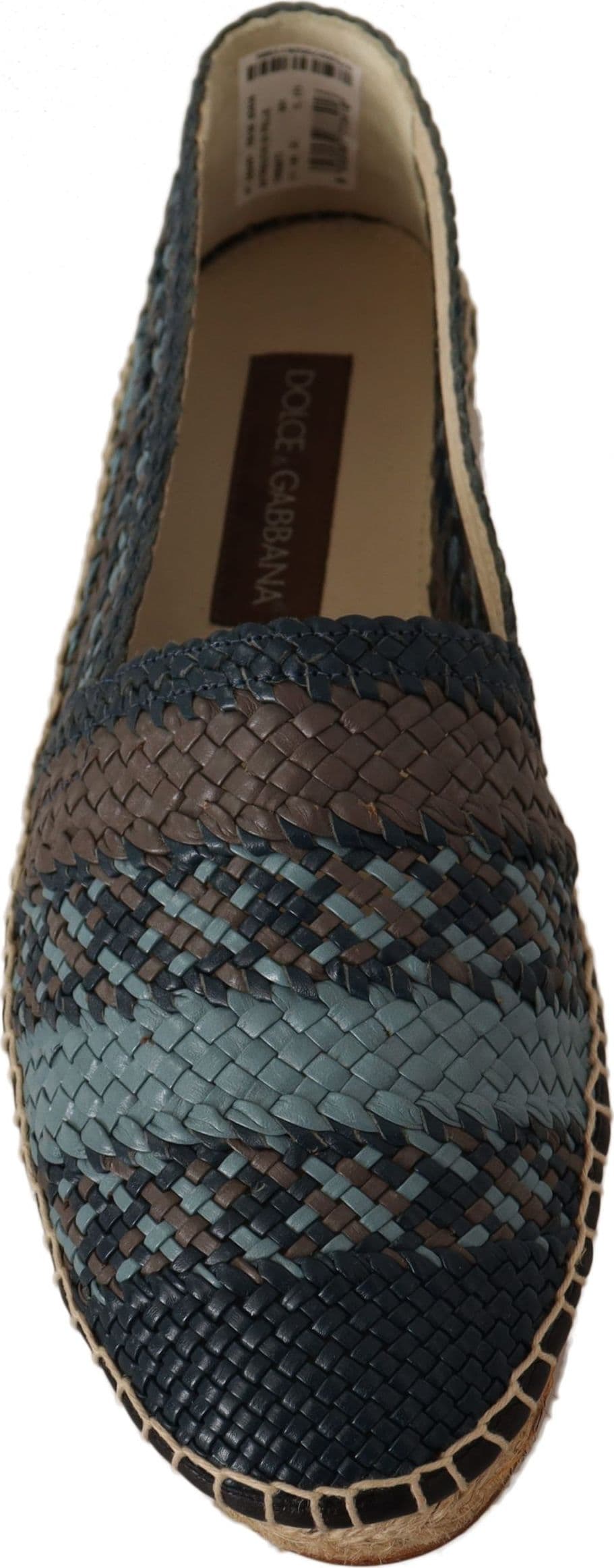 Dolce & Gabbana Blue Gray Slip On Buffalo Espadrille Shoes - 4