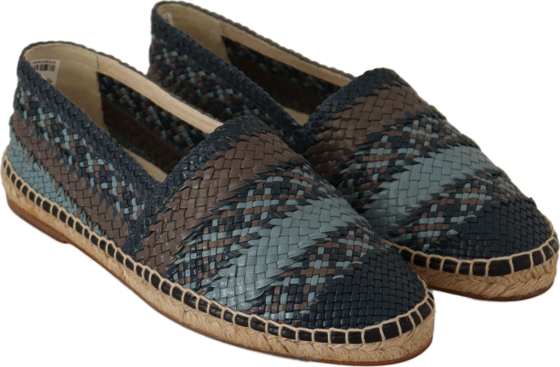 Dolce & Gabbana Blue Gray Slip On Buffalo Espadrille Shoes - 6