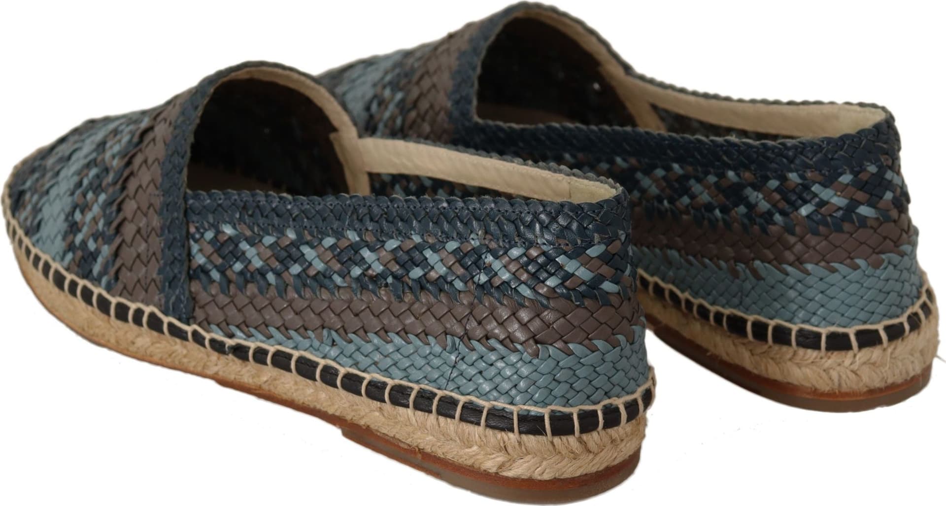 Dolce & Gabbana Blue Gray Slip On Buffalo Espadrille Shoes - 7