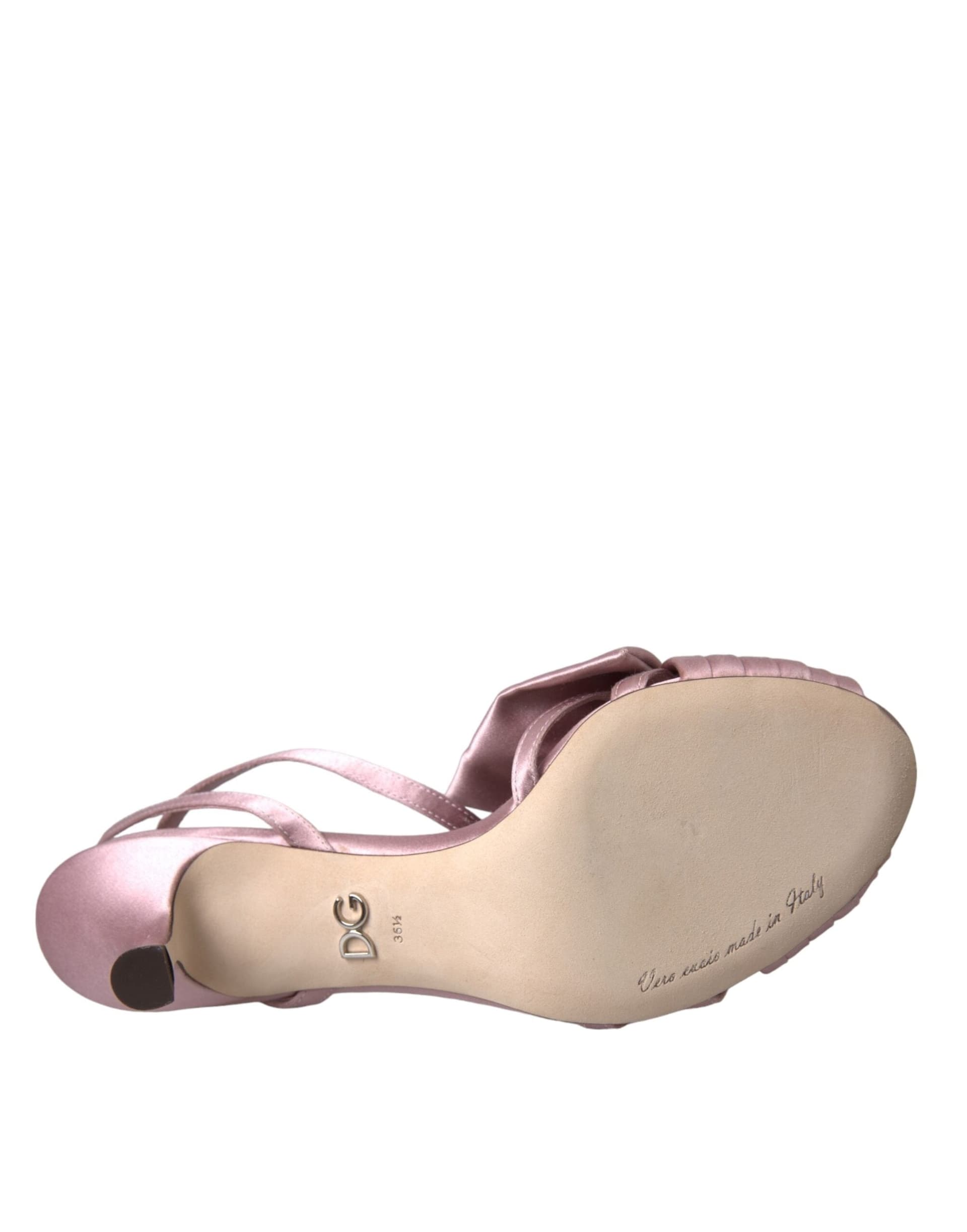 Dolce & Gabbana Pink Keira Crystal Heels Sandals Shoes - 6
