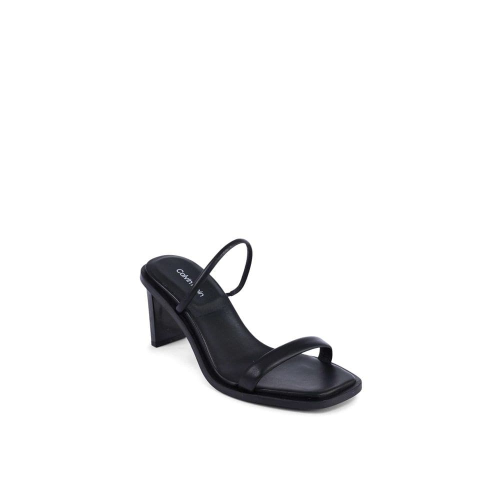 Calvin Klein Black Leather Stiletto Heel Sandals - 2