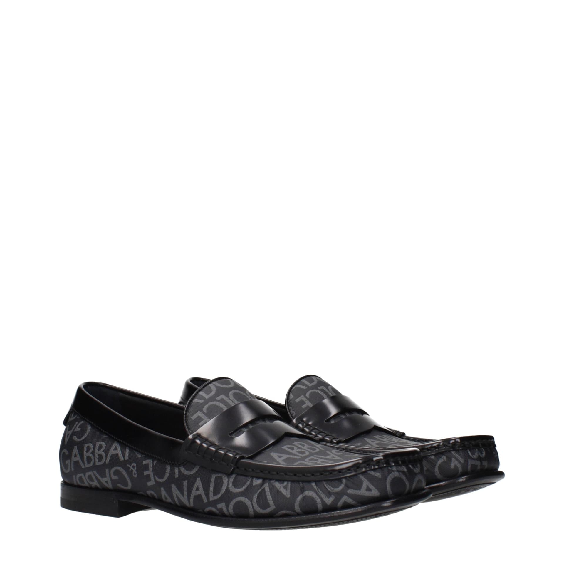 Dolce & Gabbana Black Fabric Slip-On Loafers - 2