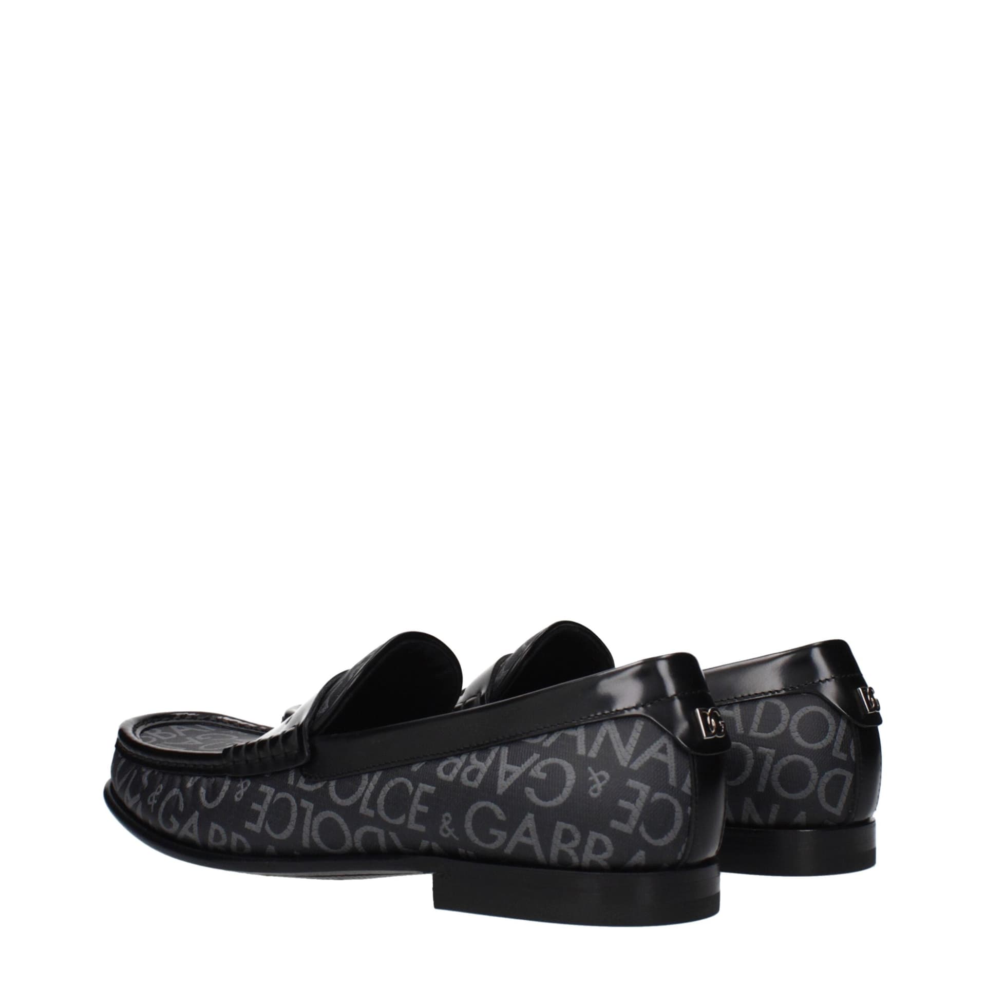 Dolce & Gabbana Black Fabric Slip-On Loafers - 4