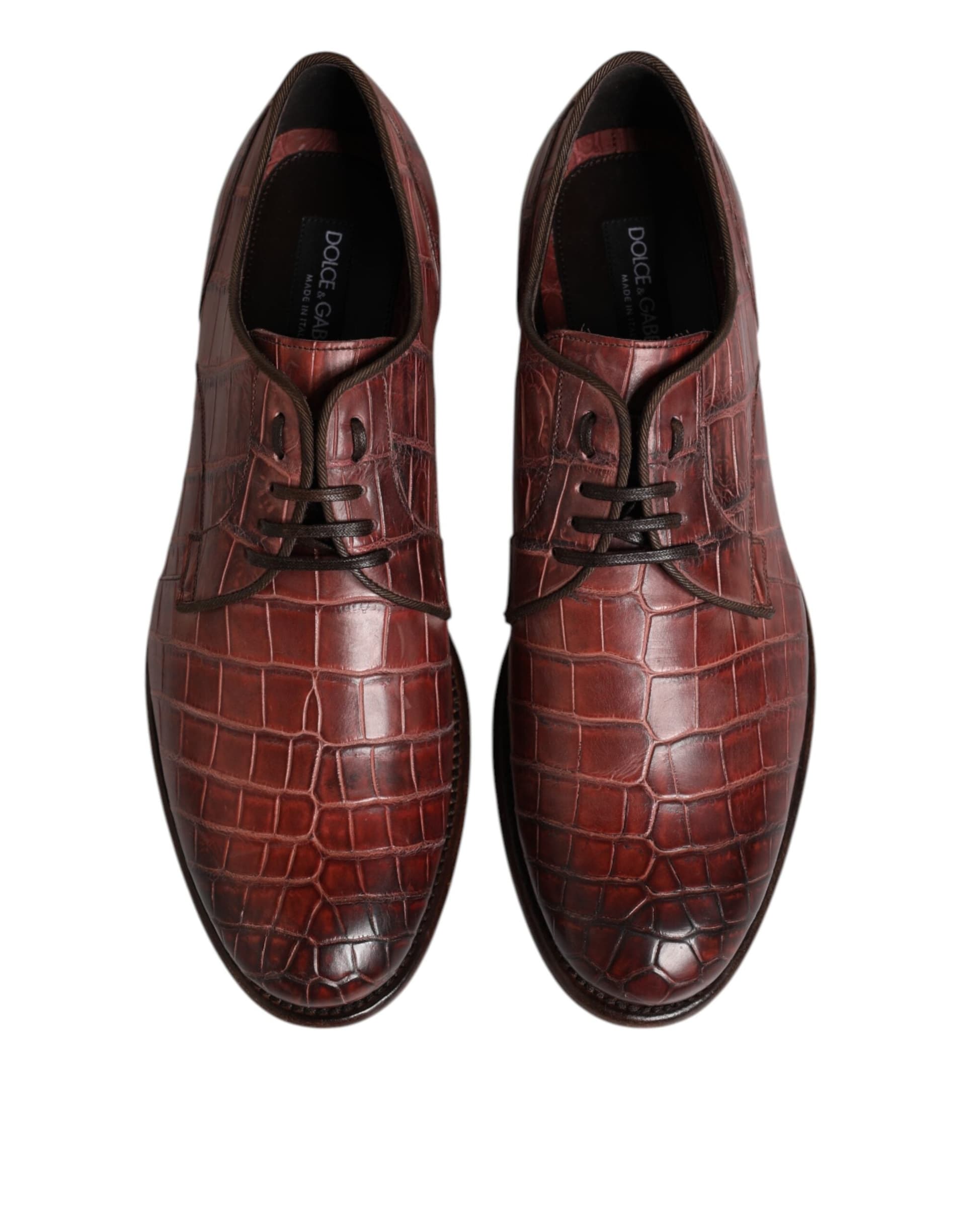 Dolce & Gabbana Burgundy Leather Lace Up Derby Dress Shoes - 2