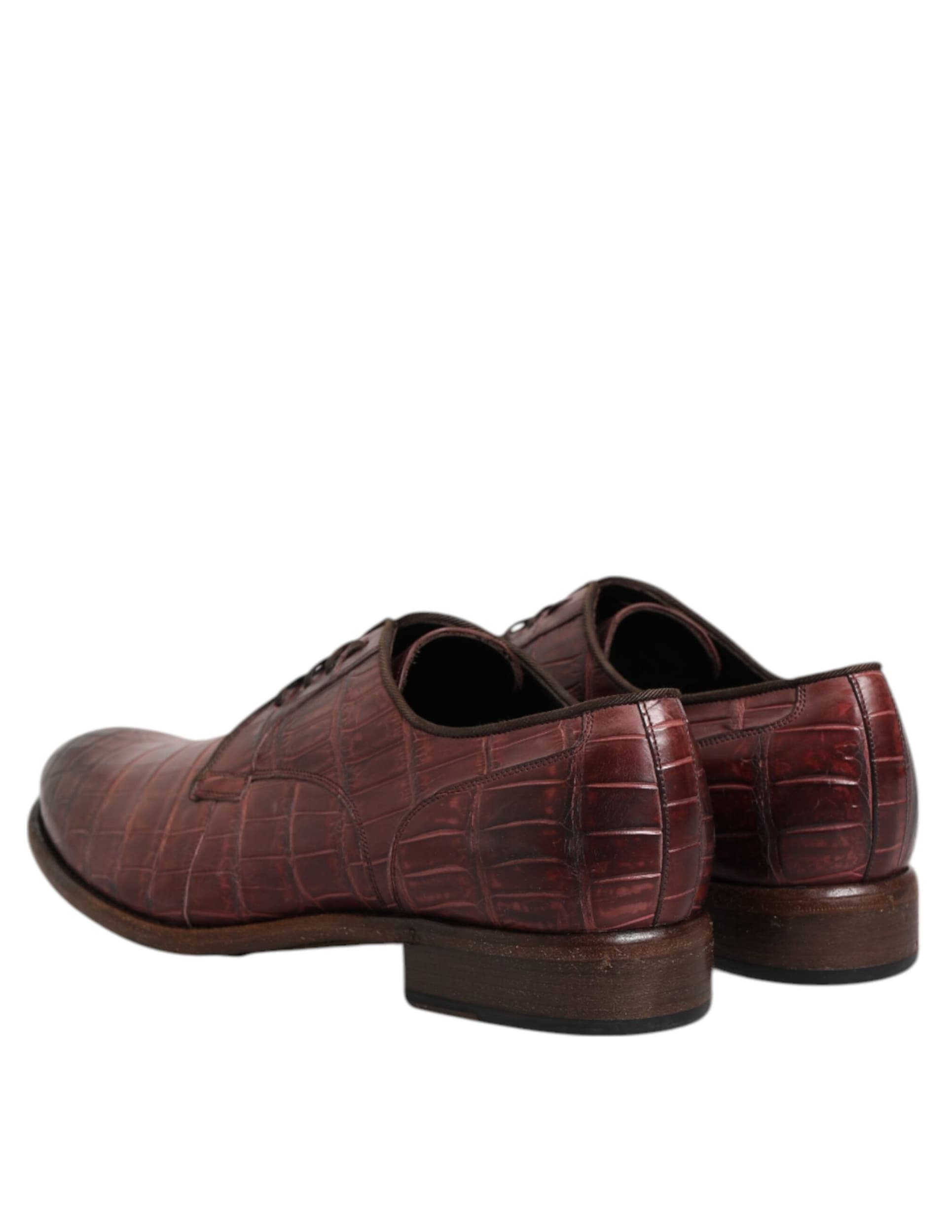 Dolce & Gabbana Burgundy Leather Lace Up Derby Dress Shoes - 4