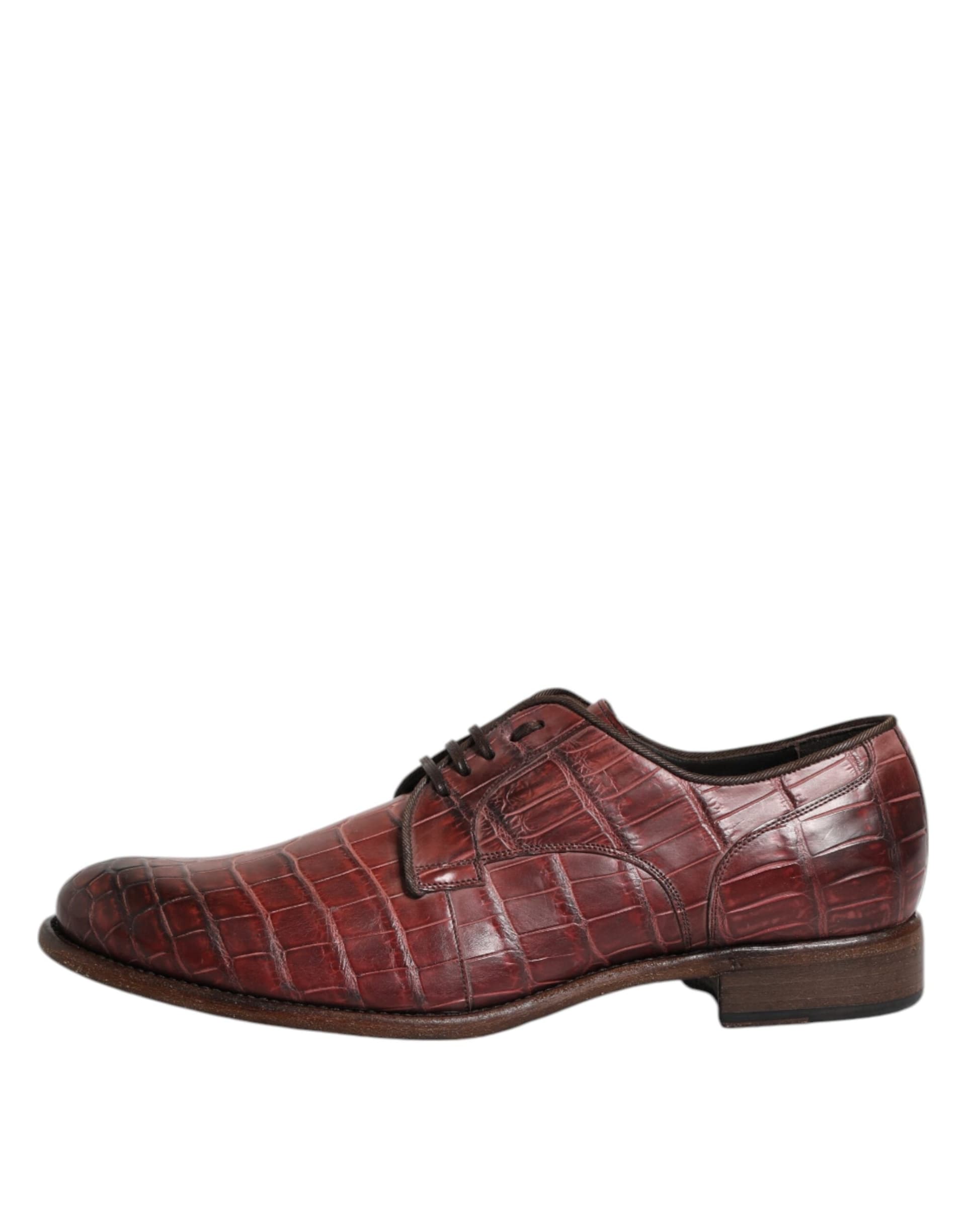 Dolce & Gabbana Burgundy Leather Lace Up Derby Dress Shoes - 5