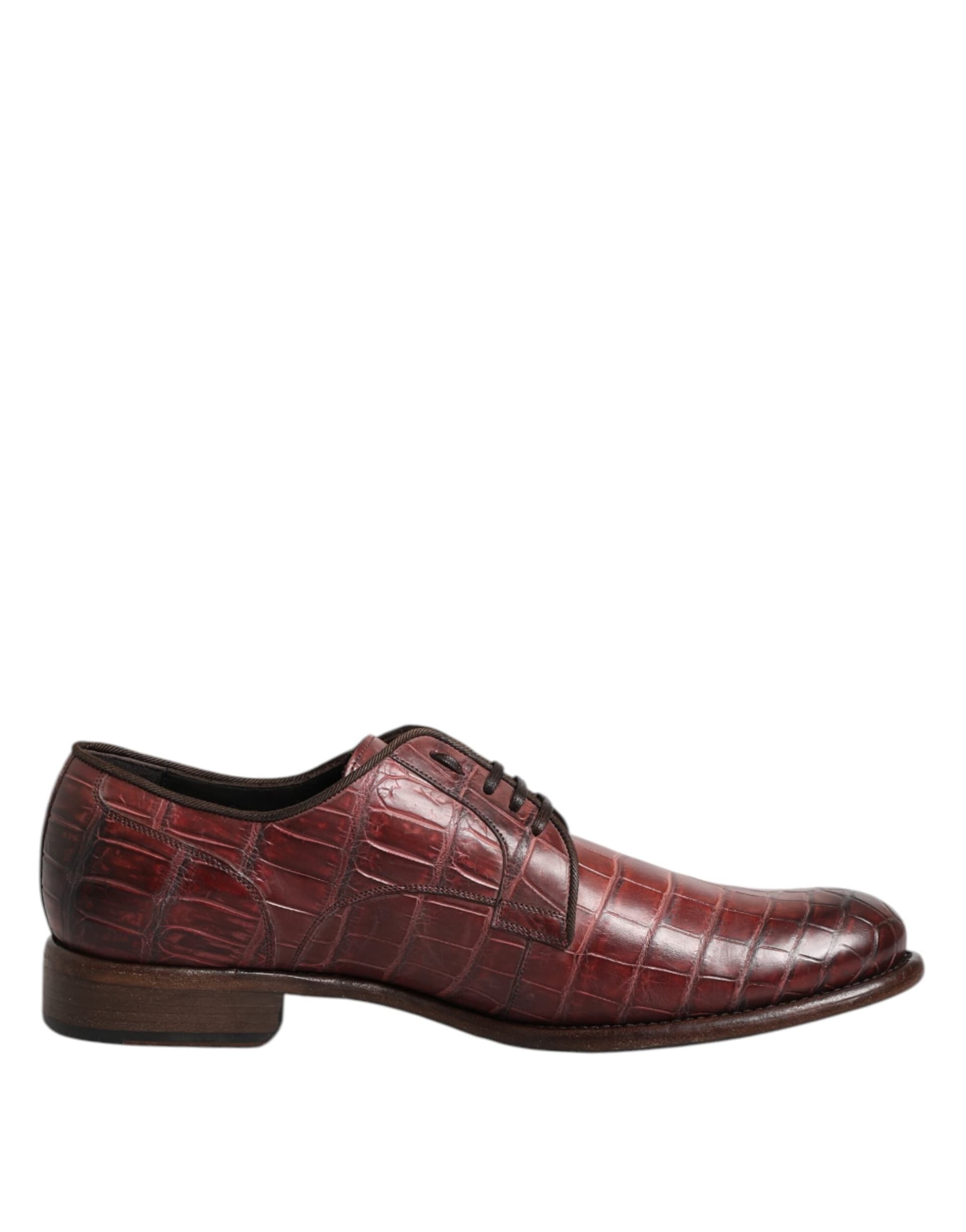 Dolce & Gabbana Burgundy Leather Lace Up Derby Dress Shoes - 7