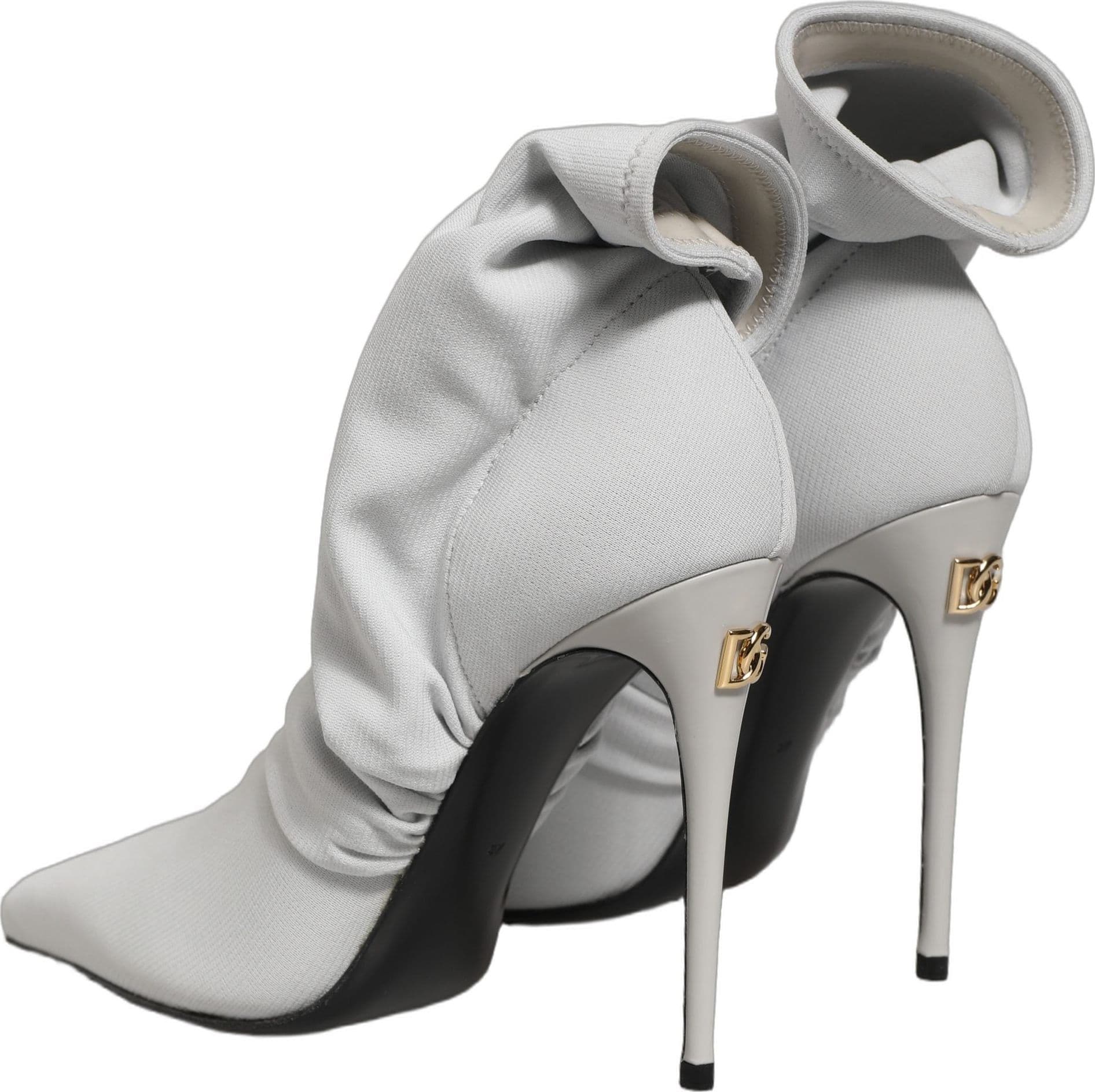 Dolce & Gabbana Gray Stretch Socks Heels Ankle Boots Shoes - 6