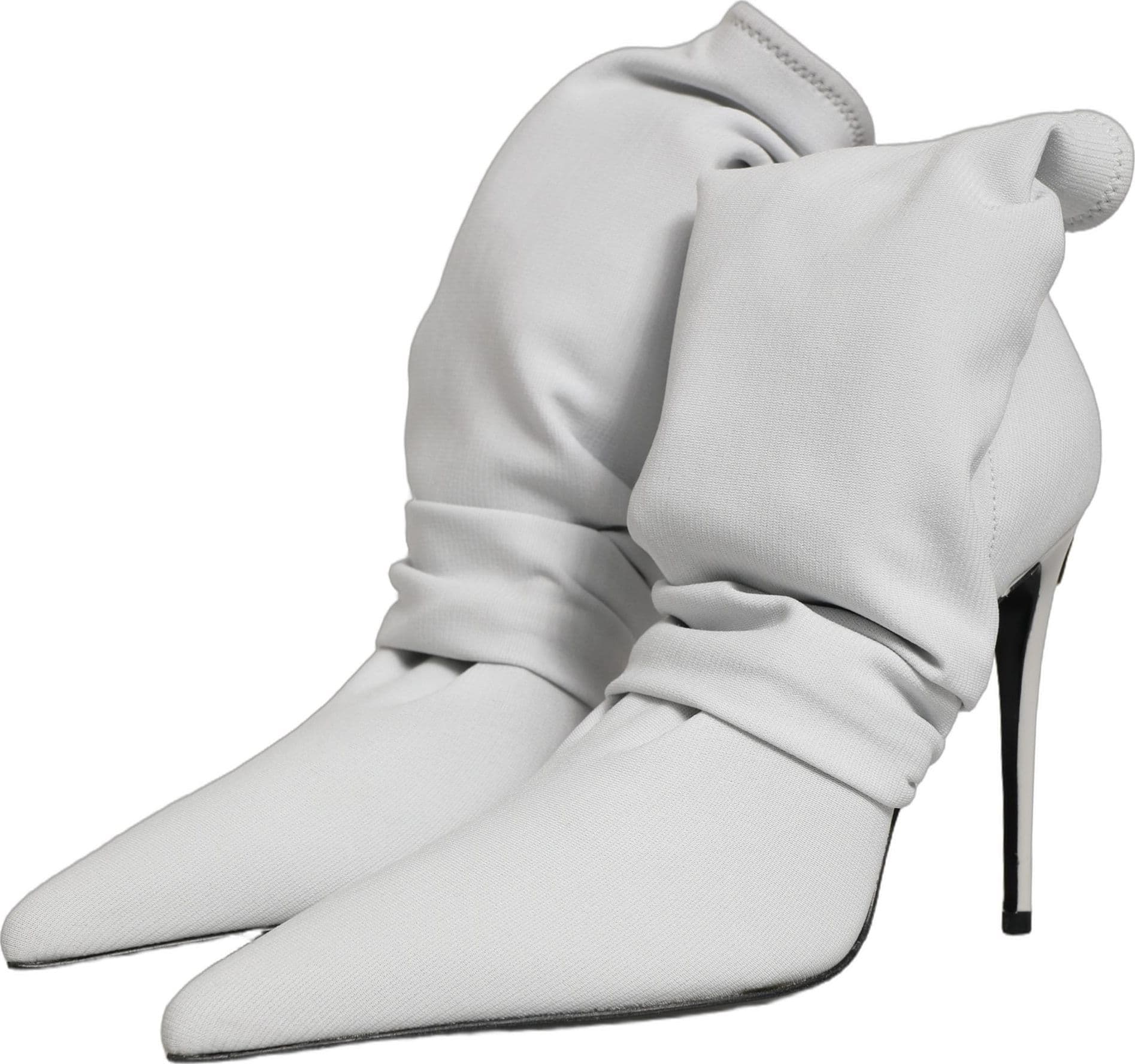 Dolce & Gabbana Gray Stretch Socks Heels Ankle Boots Shoes - 7