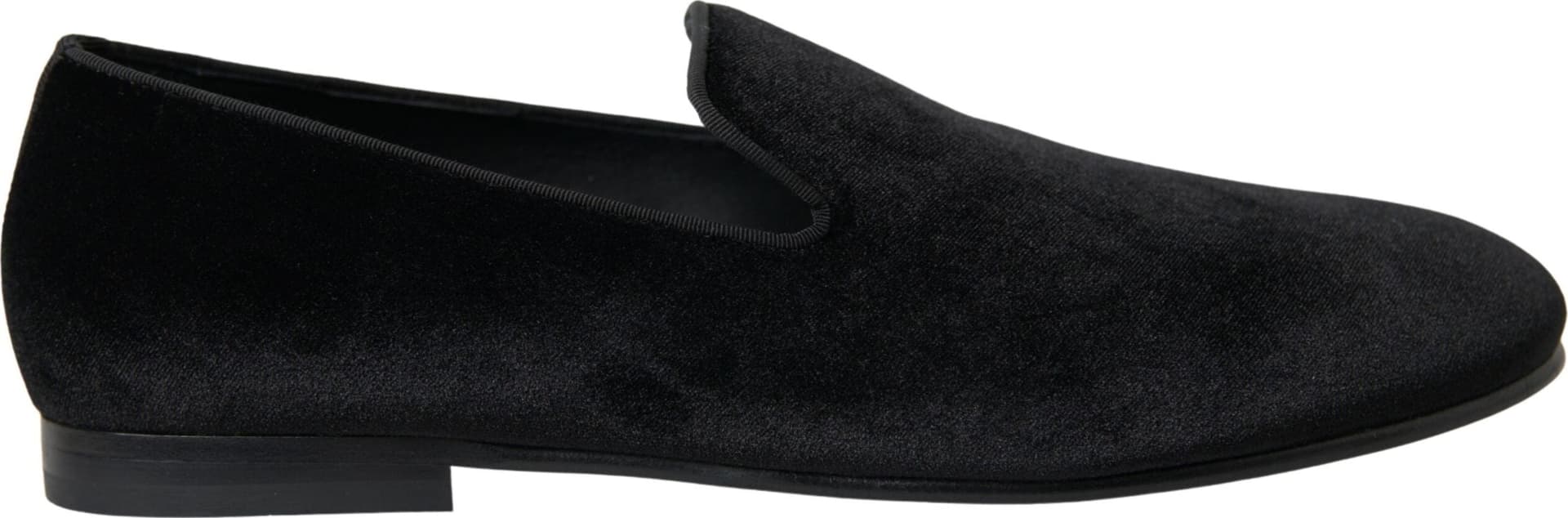 Dolce & Gabbana Black Velvet Loafers Formal Shoes - 3