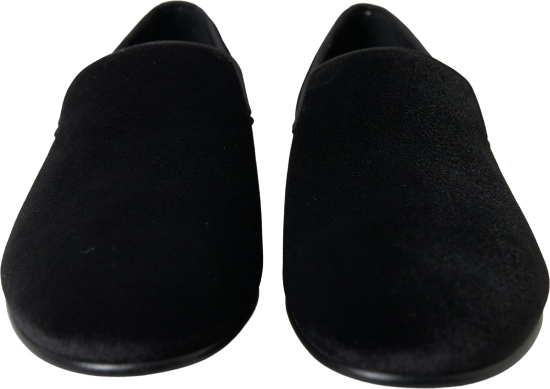 Dolce & Gabbana Black Velvet Loafers Formal Shoes - 5
