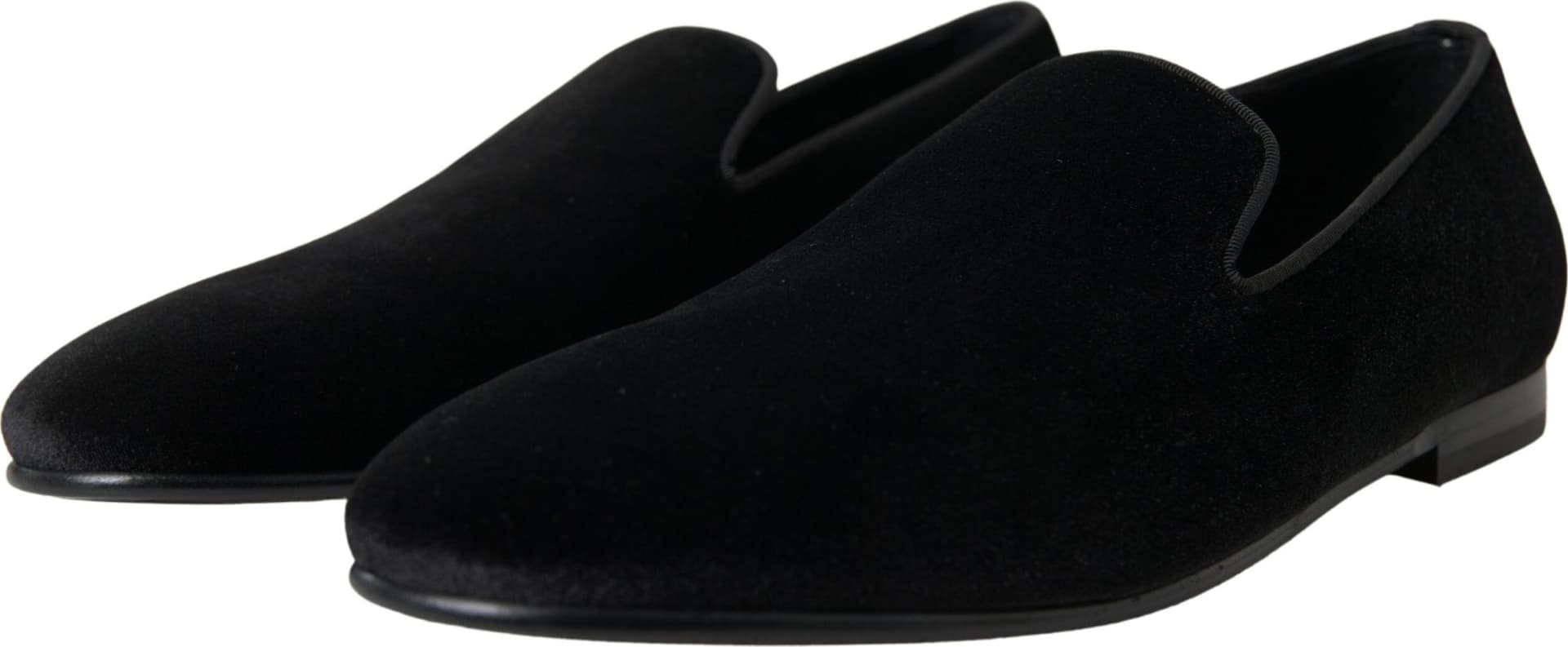Dolce & Gabbana Black Velvet Loafers Formal Shoes - 6