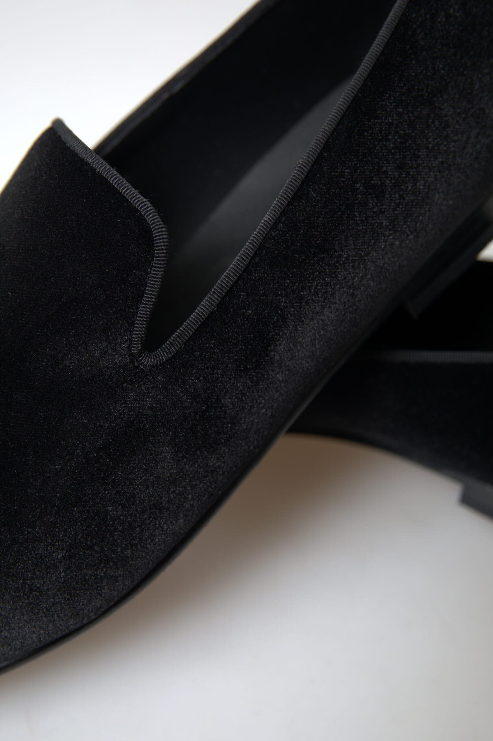 Dolce & Gabbana Black Velvet Loafers Formal Shoes - 7