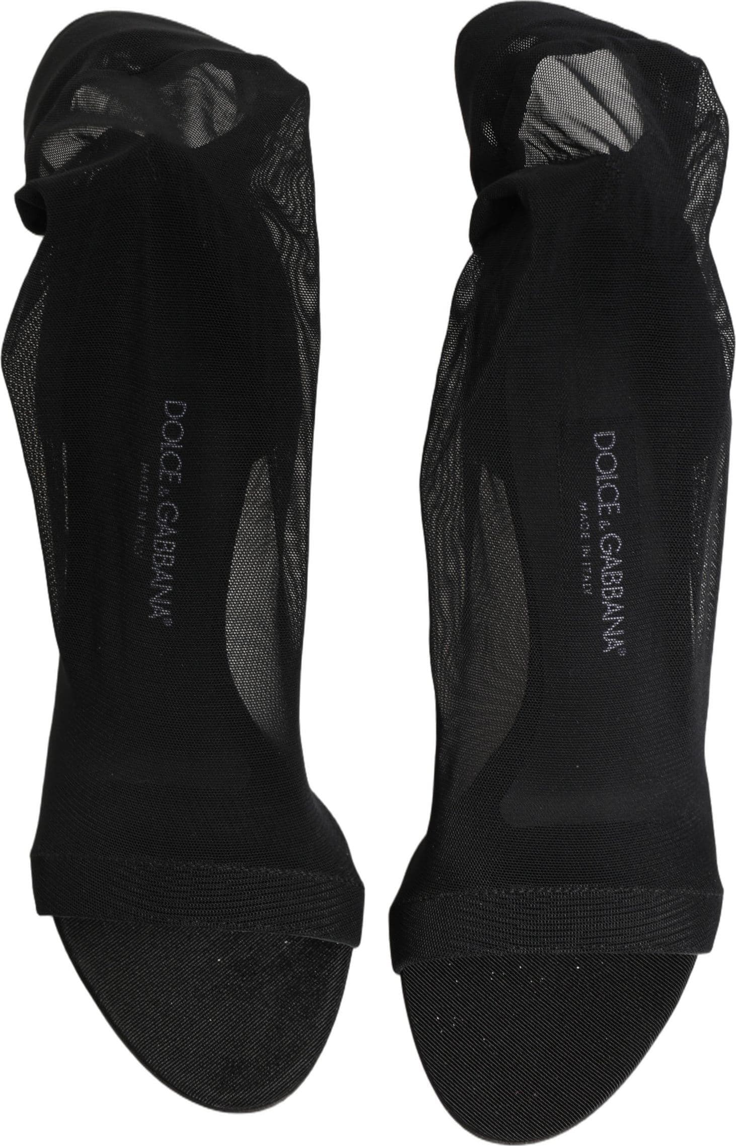 Dolce & Gabbana Black Nylon Mesh Sock Style Boots Shoes - 2