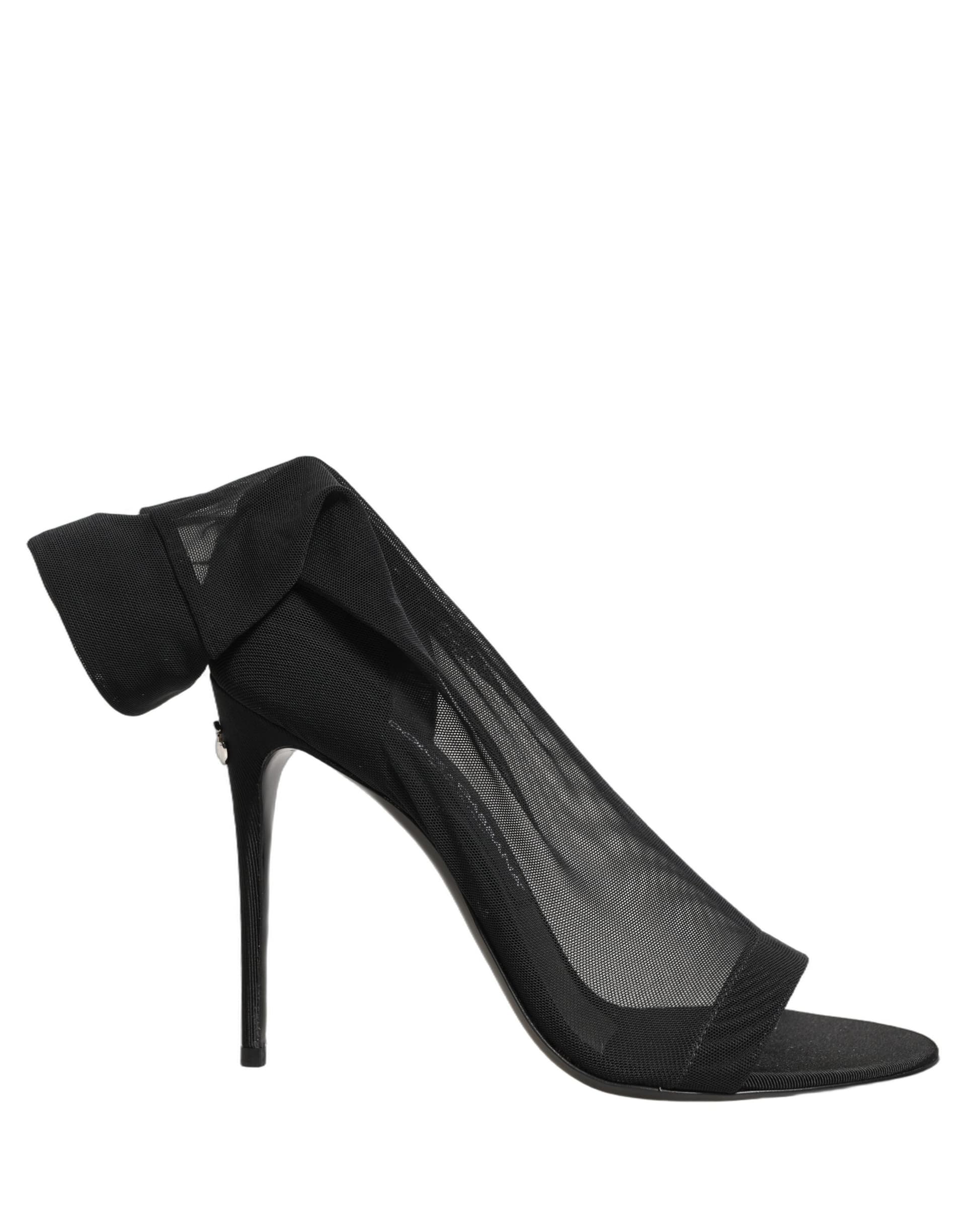 Dolce & Gabbana Black Nylon Mesh Sock Style Boots Shoes - 7