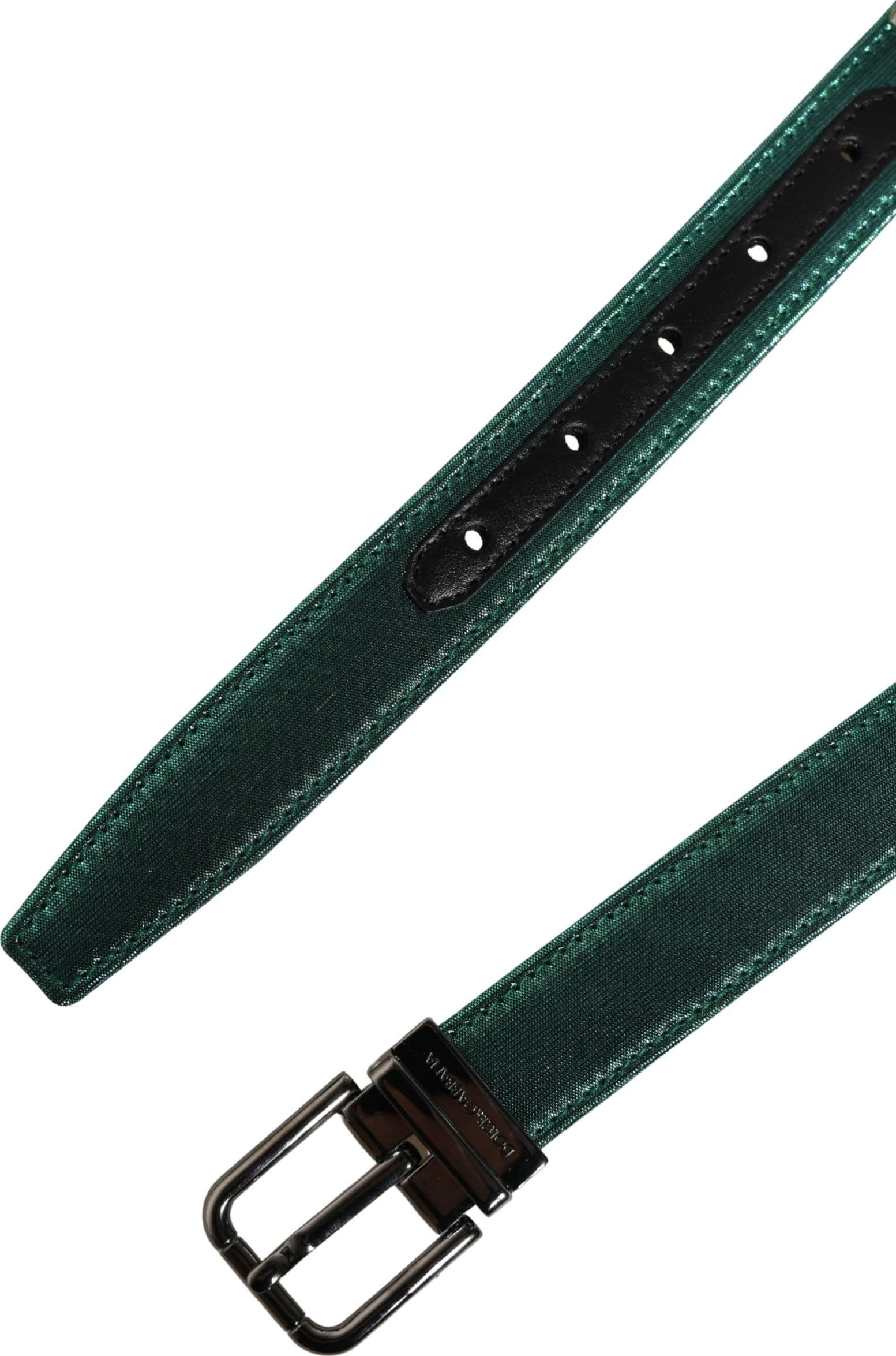 Dolce & Gabbana Men Green Lurex Polyester Metal Buckle Belt - 7