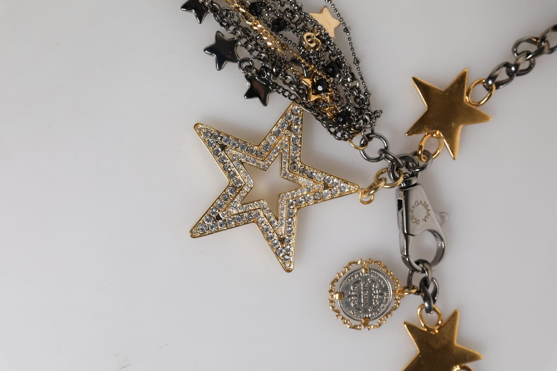 Dolce & Gabbana Silver Gold Brass Embellished Waist Chain Belt - 5