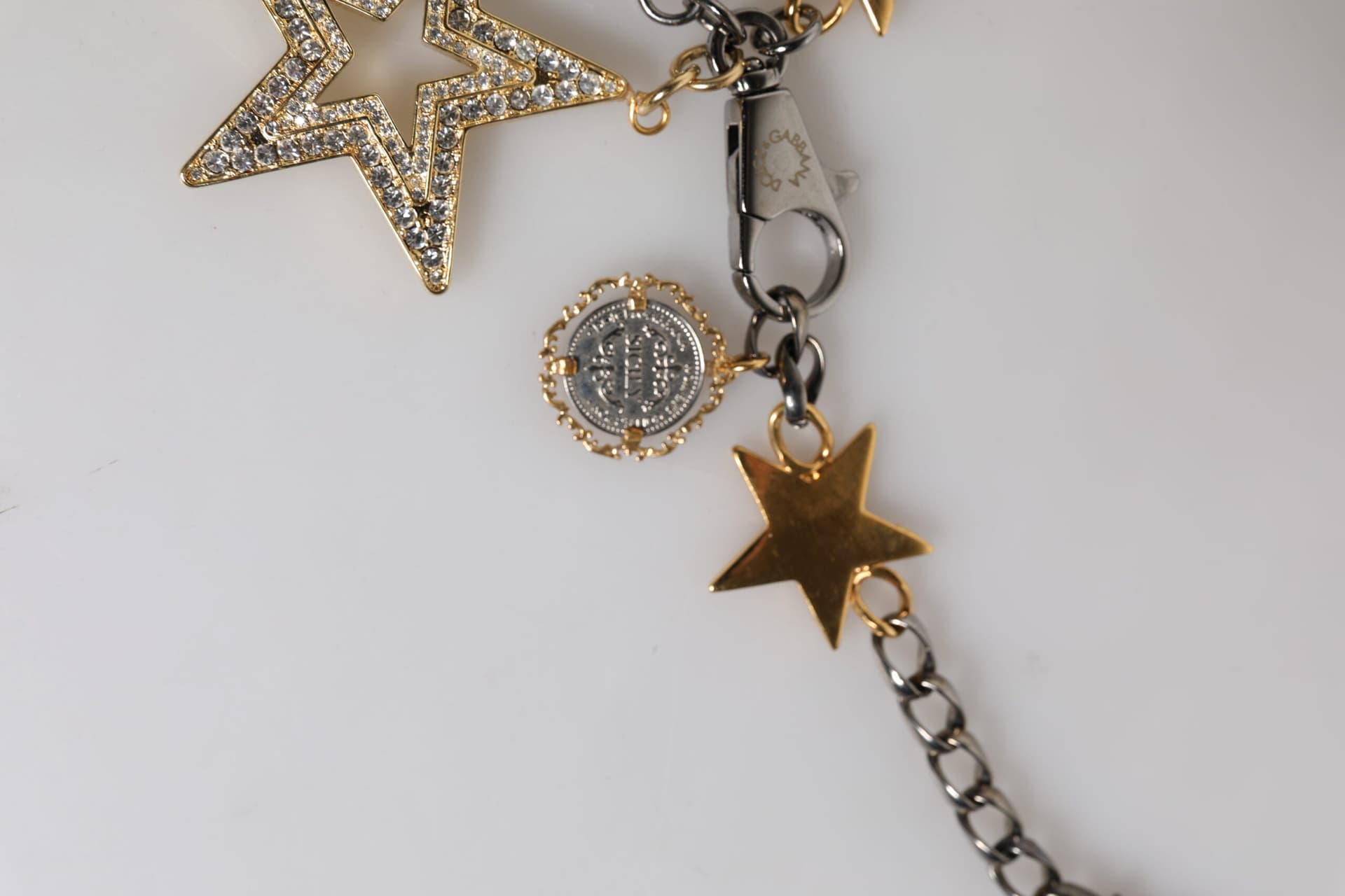 Dolce & Gabbana Silver Gold Brass Embellished Waist Chain Belt - 6