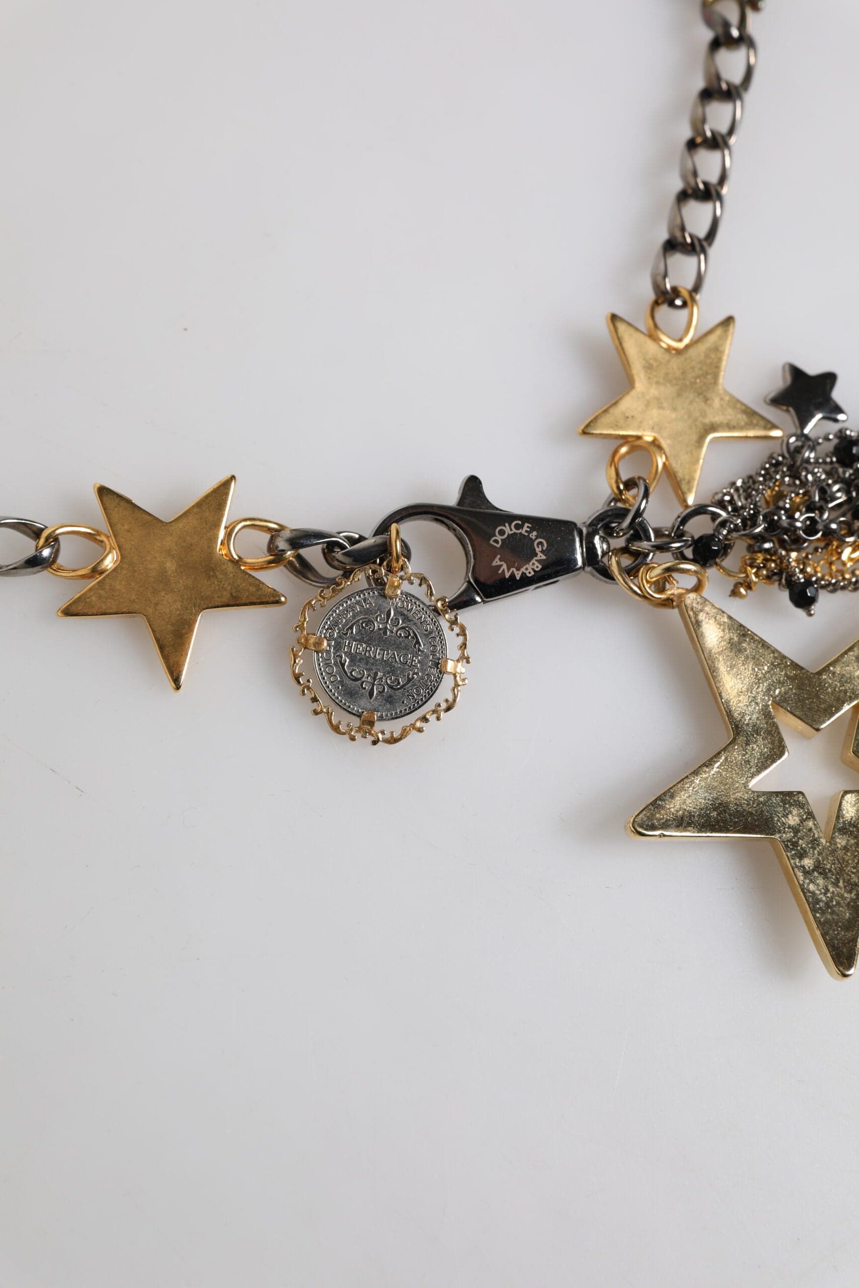 Dolce & Gabbana Silver Gold Brass Embellished Waist Chain Belt - 8